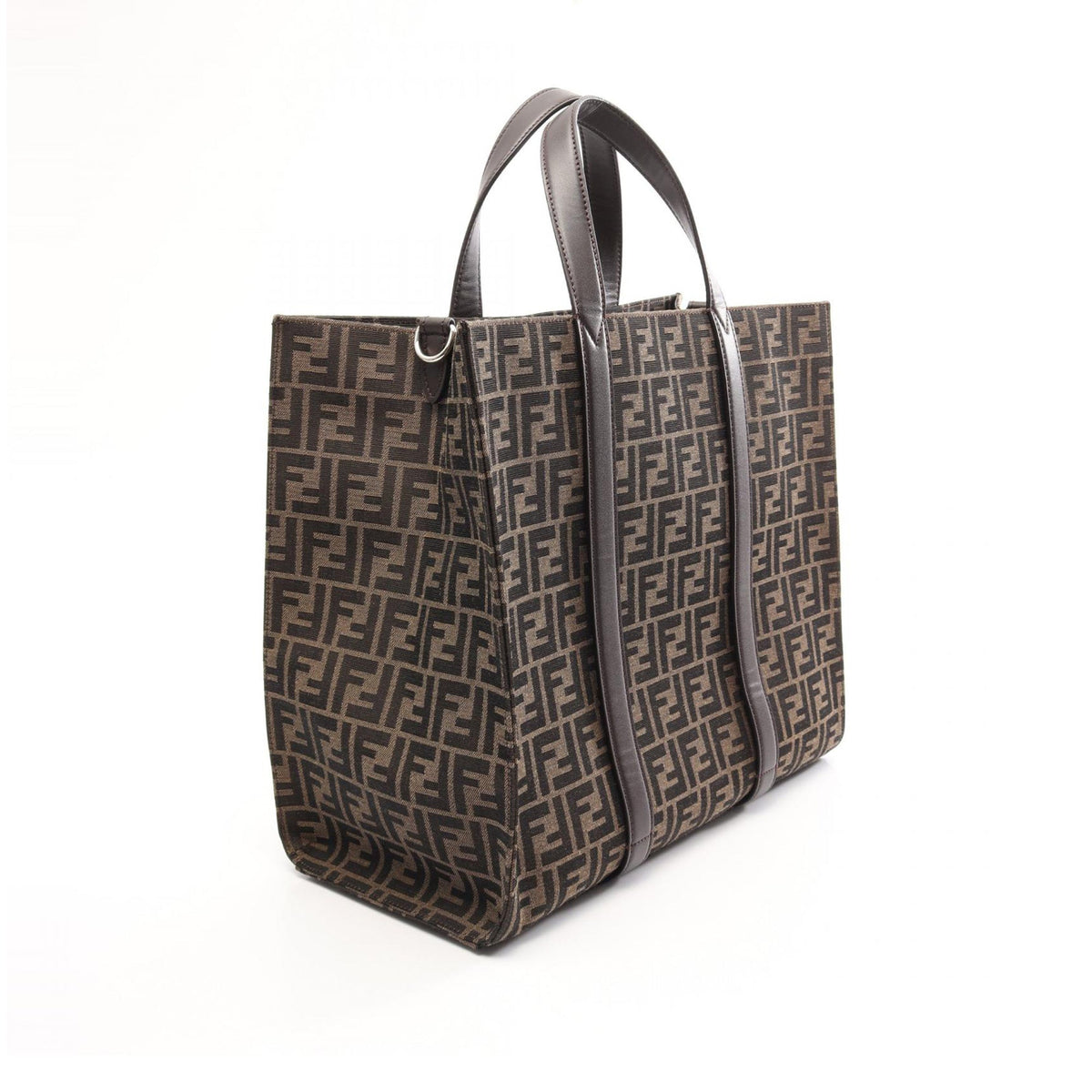 Fendi Zucca Canvas Vertical Satchel — Brown