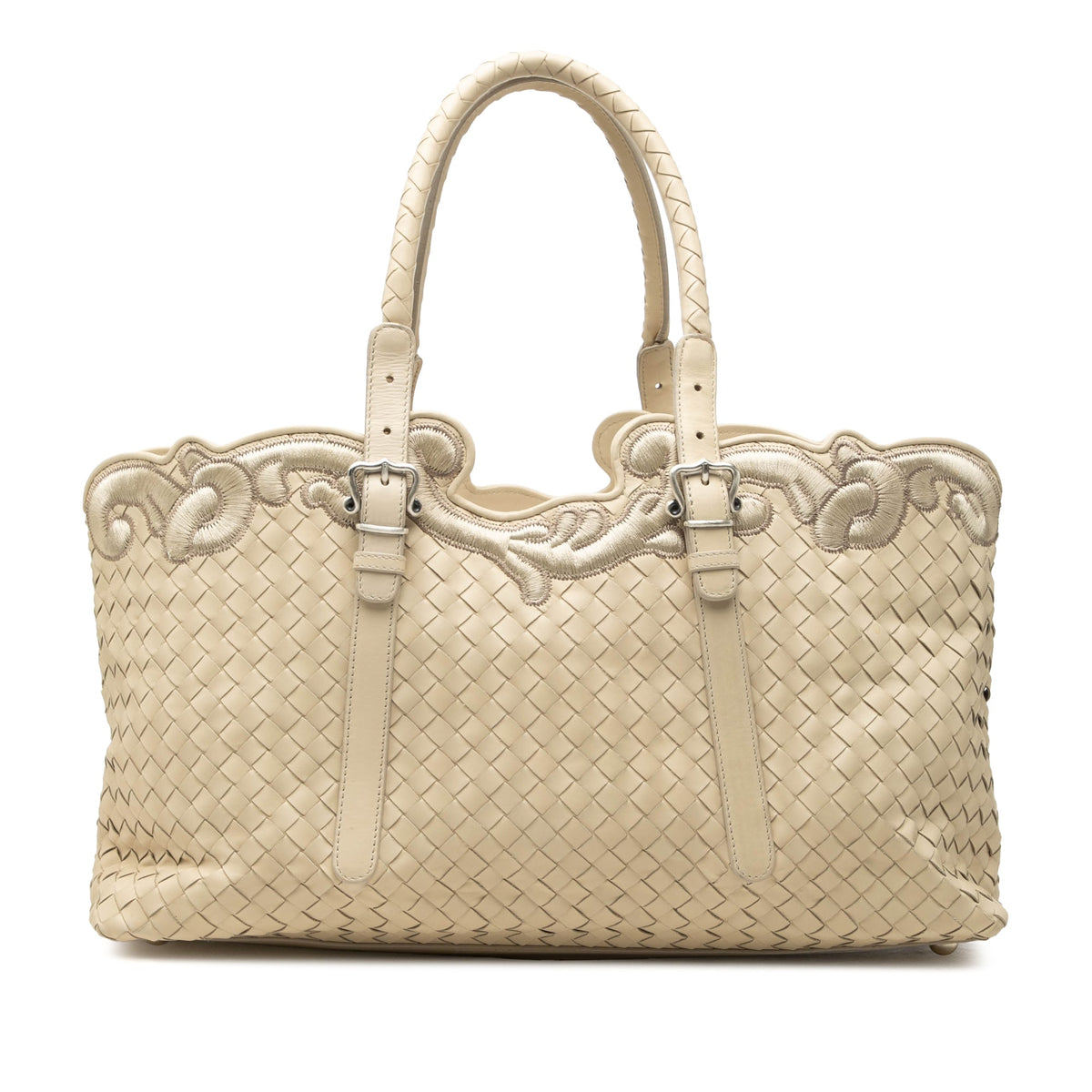 Bottega Veneta Embroidered Nappa Intrecciato Tote