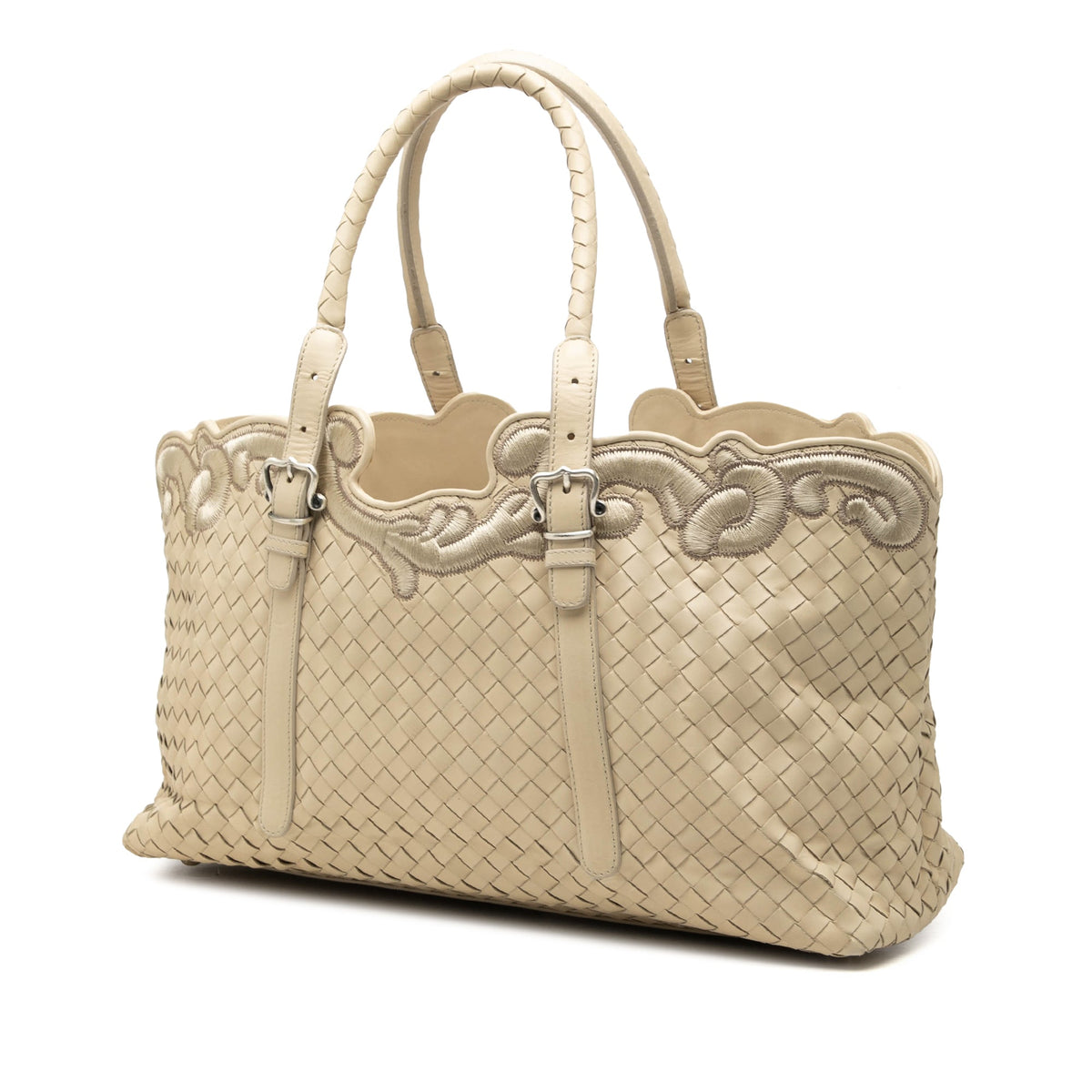 Bottega Veneta Embroidered Nappa Intrecciato Tote