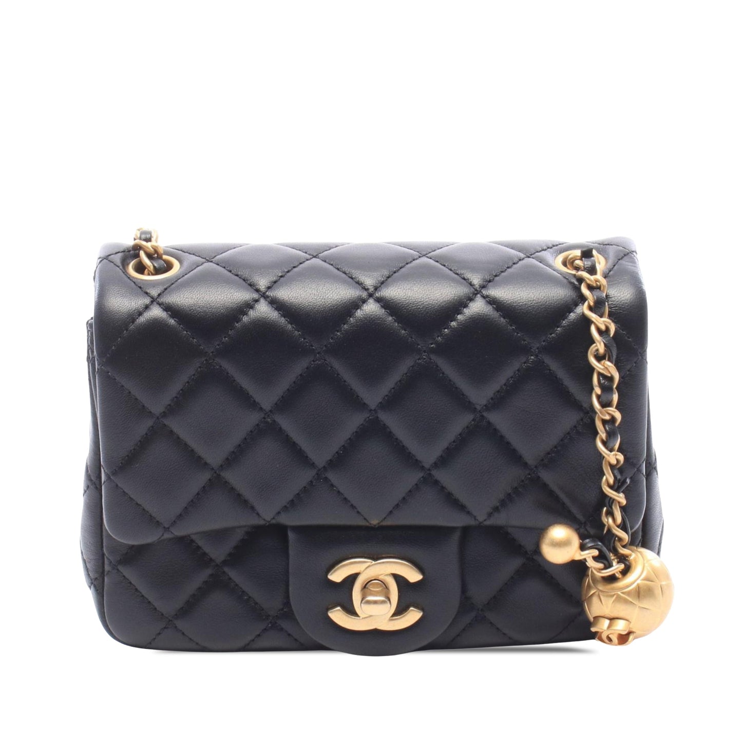 Chanel Mini Square Classic Lambskin Pearl Crush Single Flap