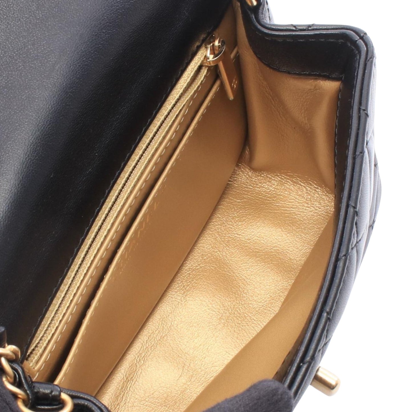 Chanel Mini Square Classic Lambskin Pearl Crush Single Flap