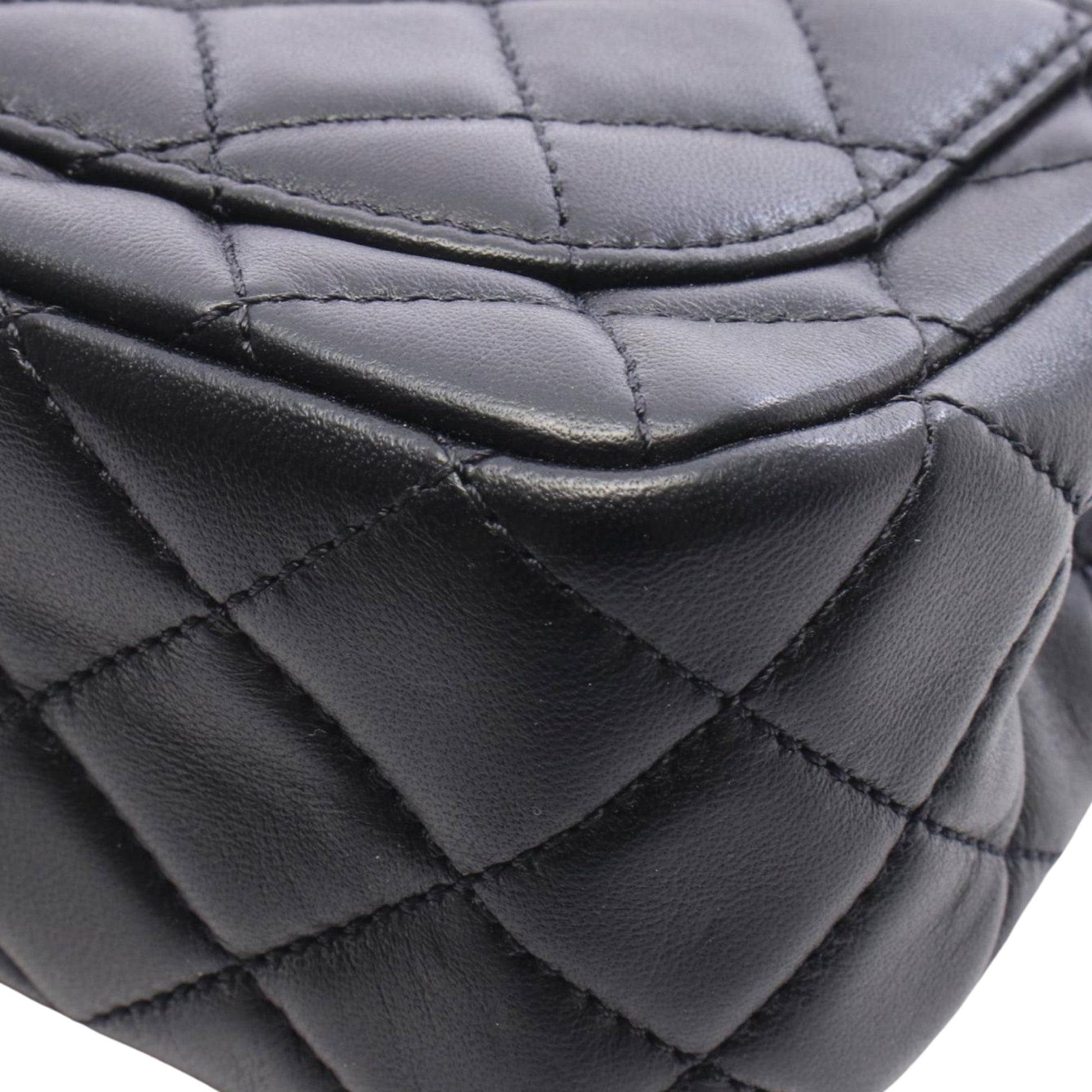 Chanel Mini Square Classic Lambskin Pearl Crush Single Flap