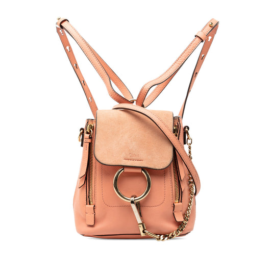 Chloé Mini Calfskin and Suede Faye Backpack