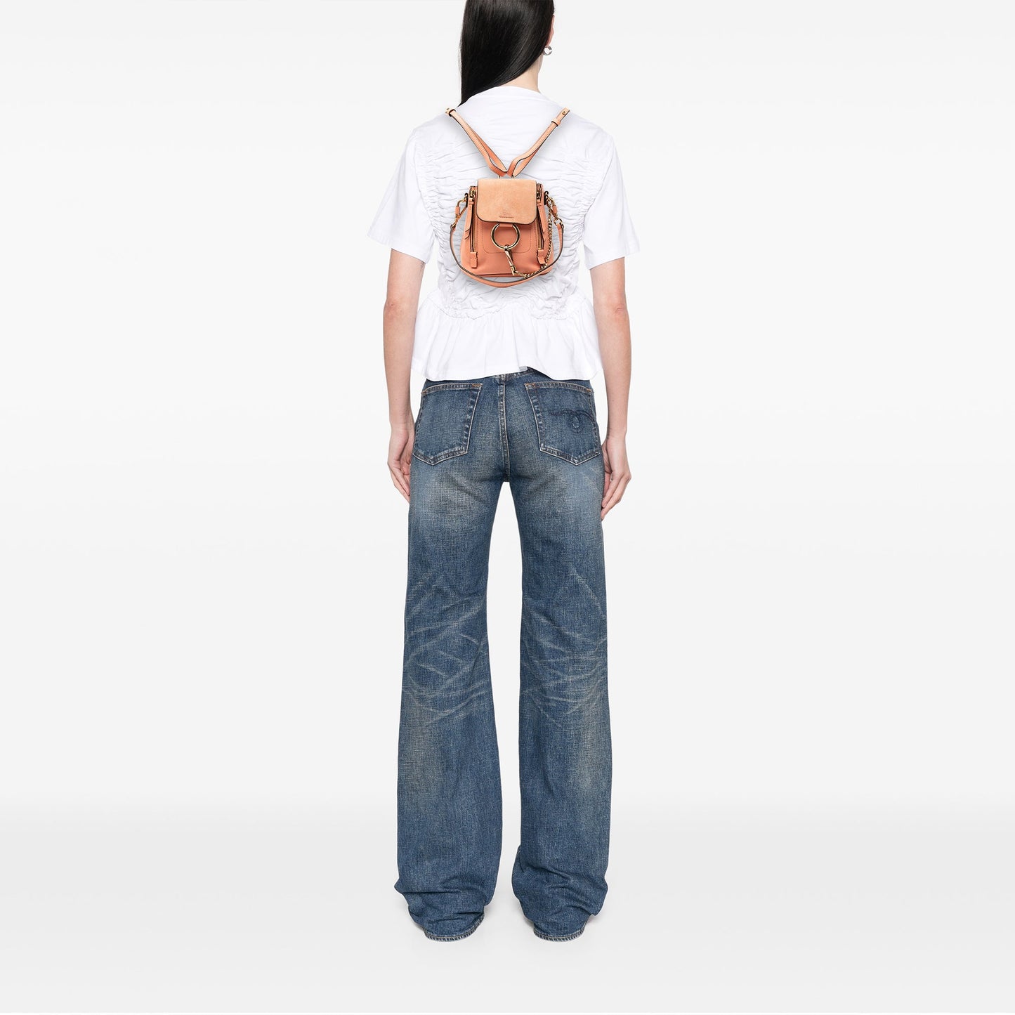 Chloé Mini Calfskin and Suede Faye Backpack