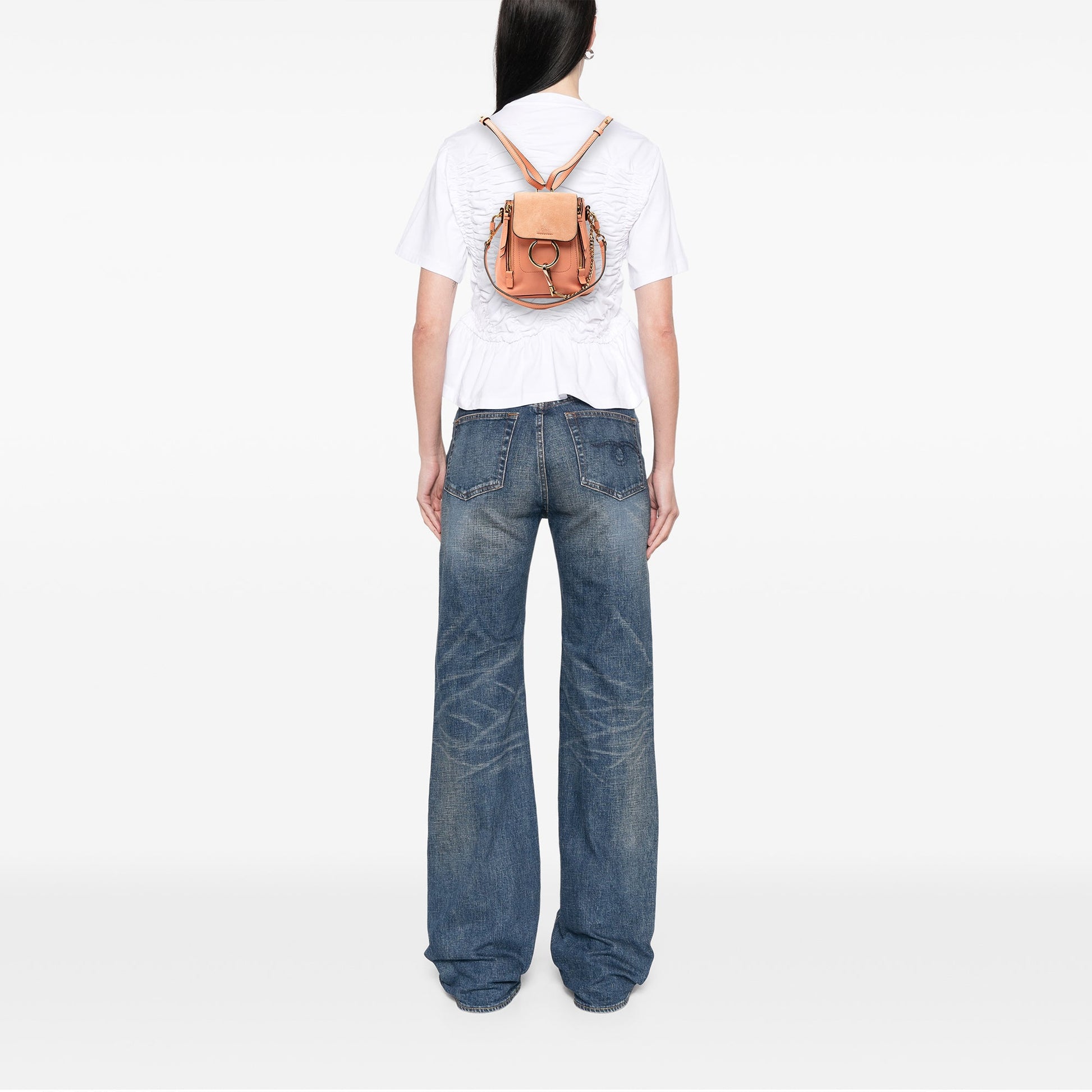 Chloé Mini Calfskin and Suede Faye Backpack