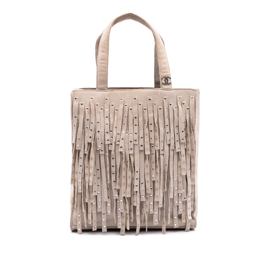 Chanel Mini Suede Studded Fringe Tote