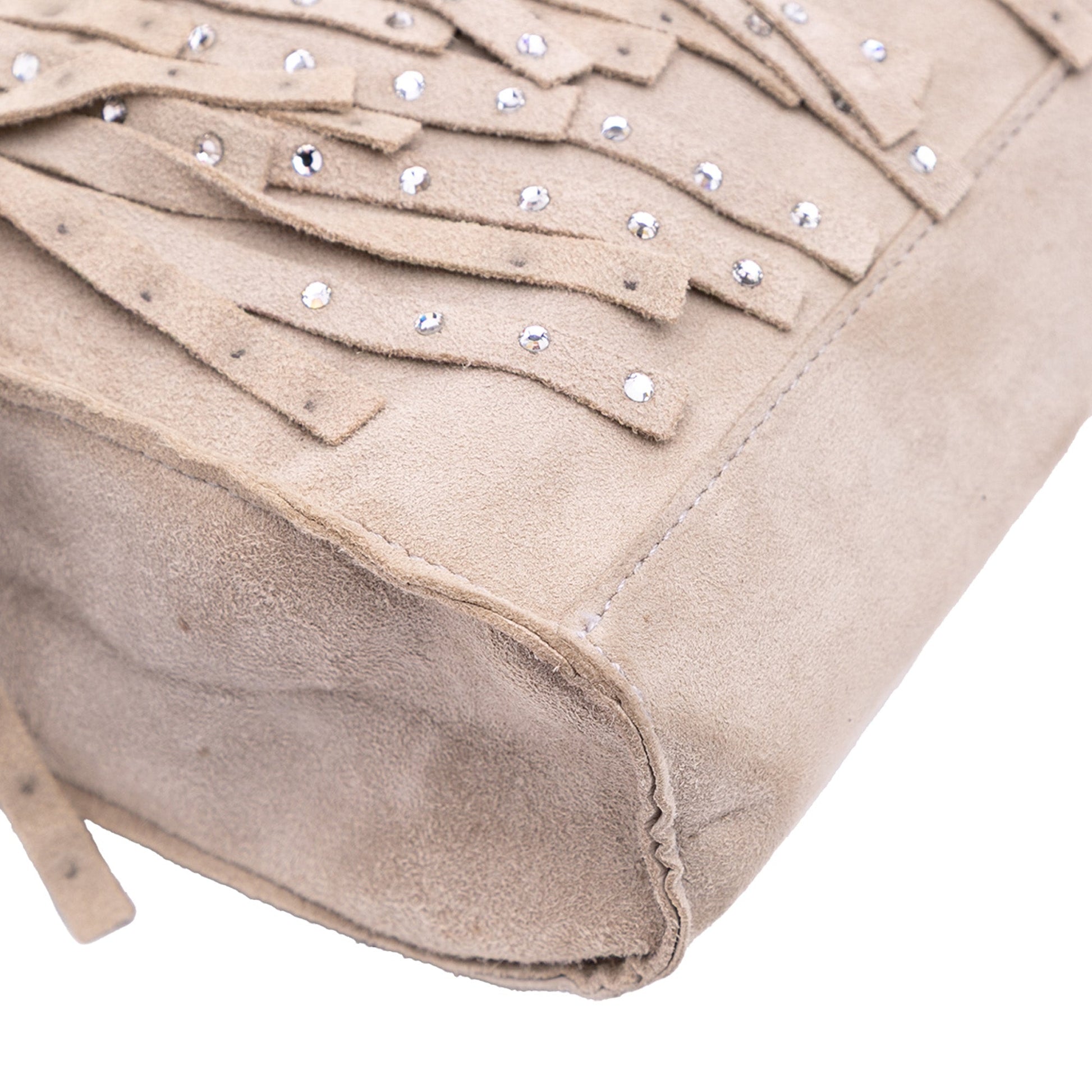 Chanel Mini Suede Studded Fringe Tote