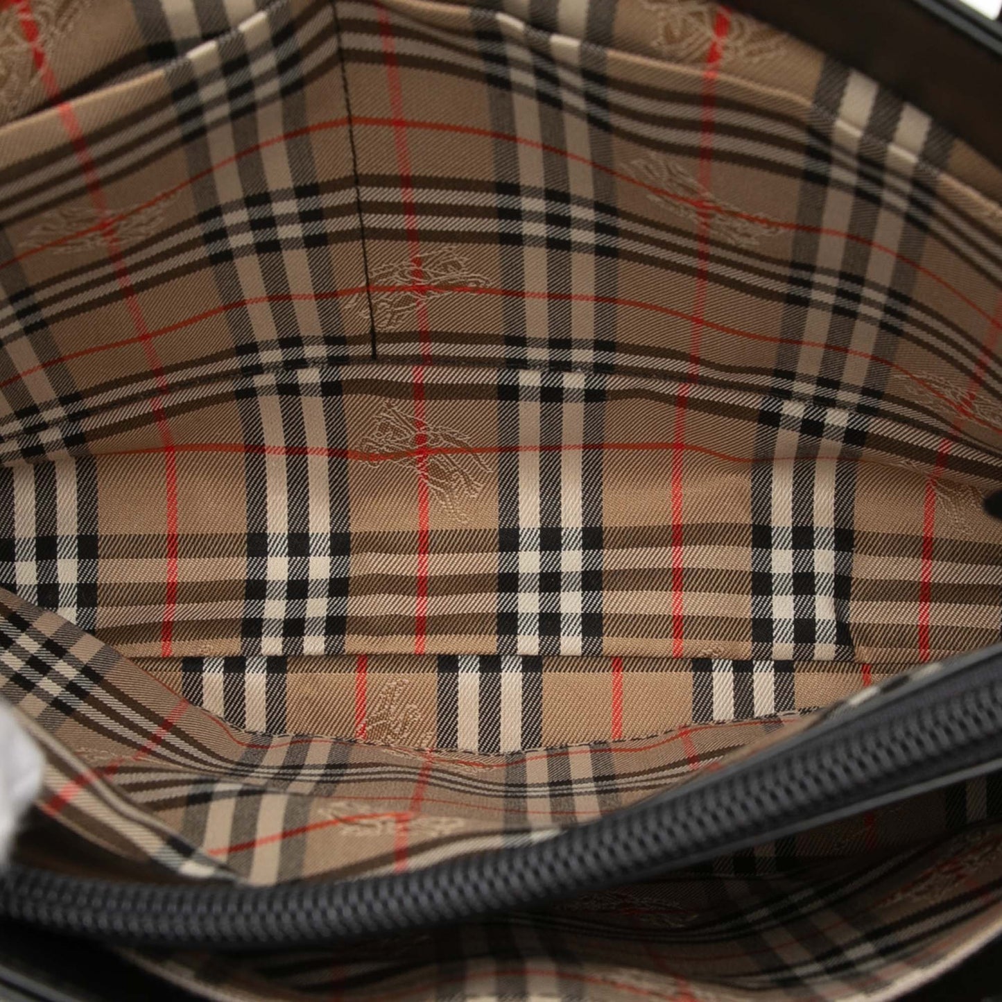 House Check Trimmed Leather Handbag