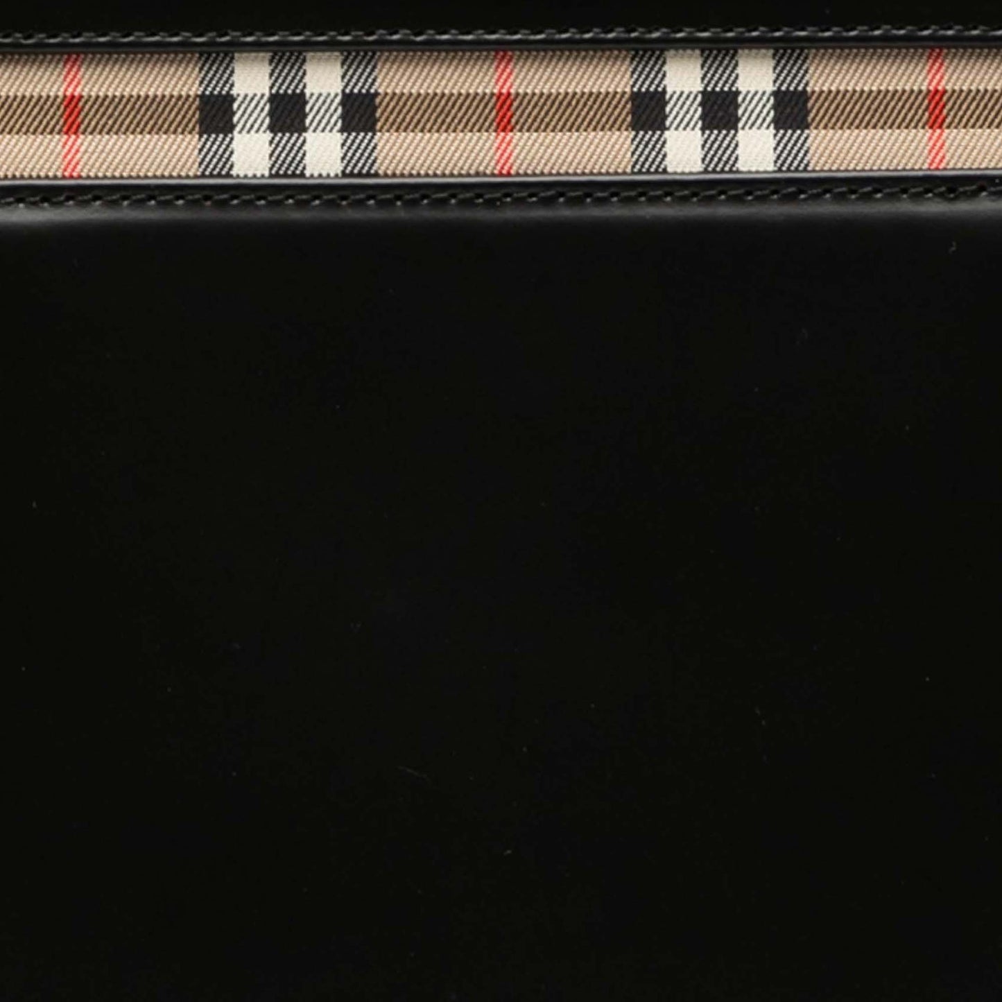 House Check Trimmed Leather Handbag