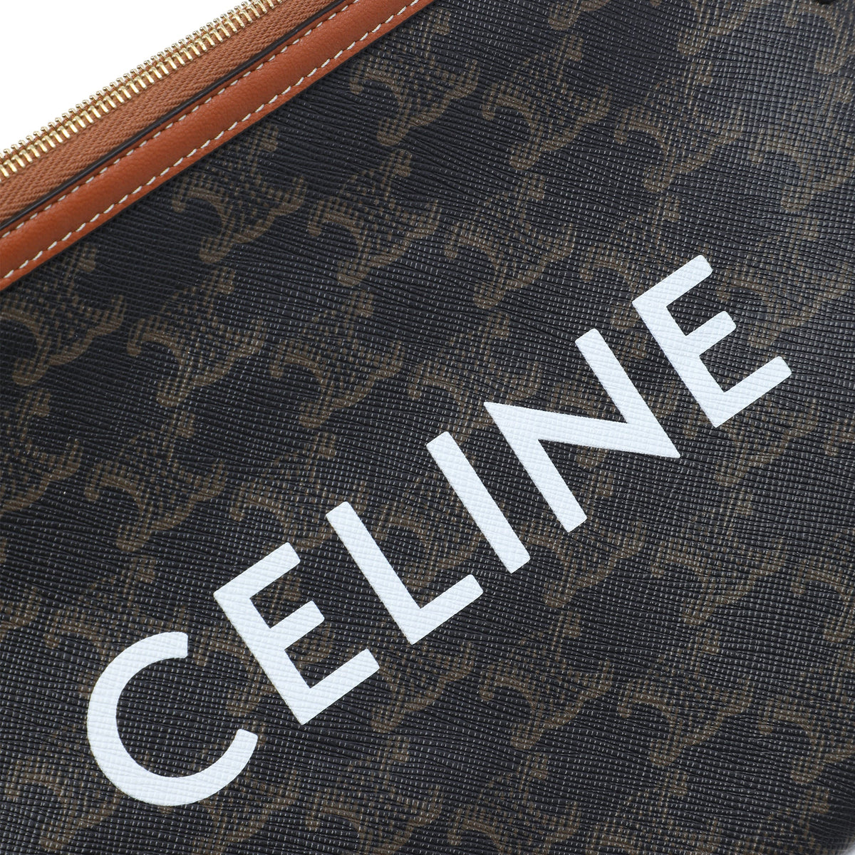 Celine Small Triomphe Coated Canvas Clutch