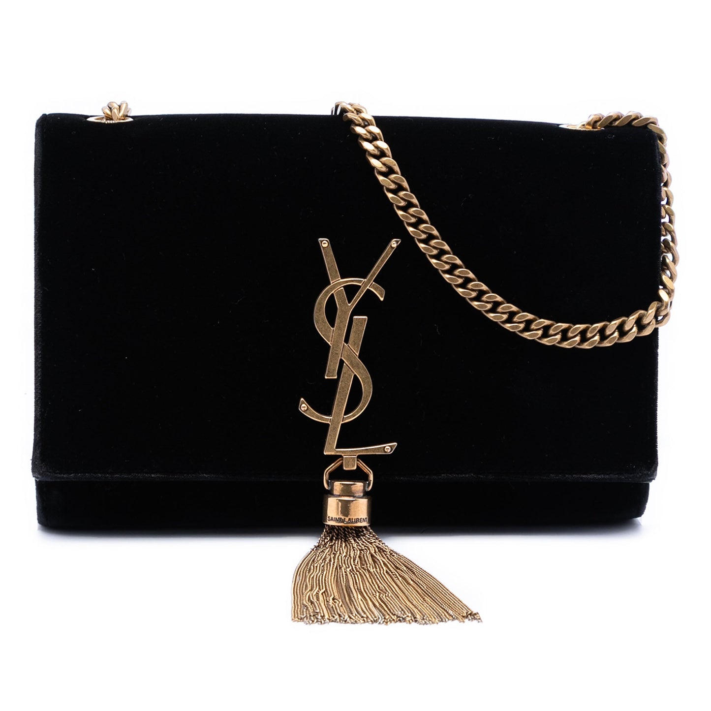 Saint Laurent Small Suede Monogram Kate Tassel Crossbody