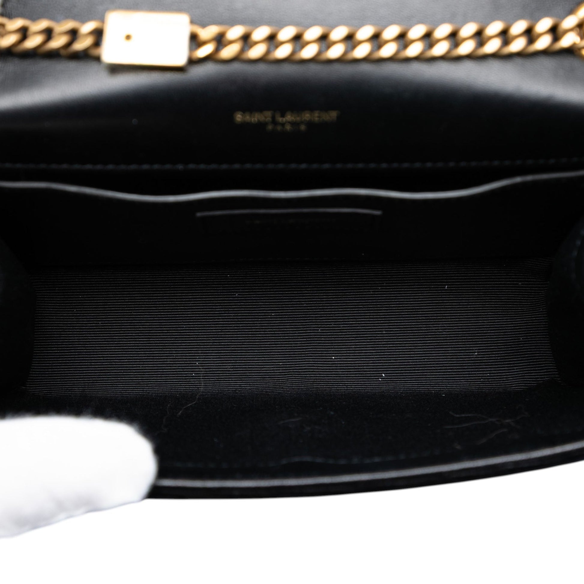Saint Laurent Small Suede Monogram Kate Tassel Crossbody