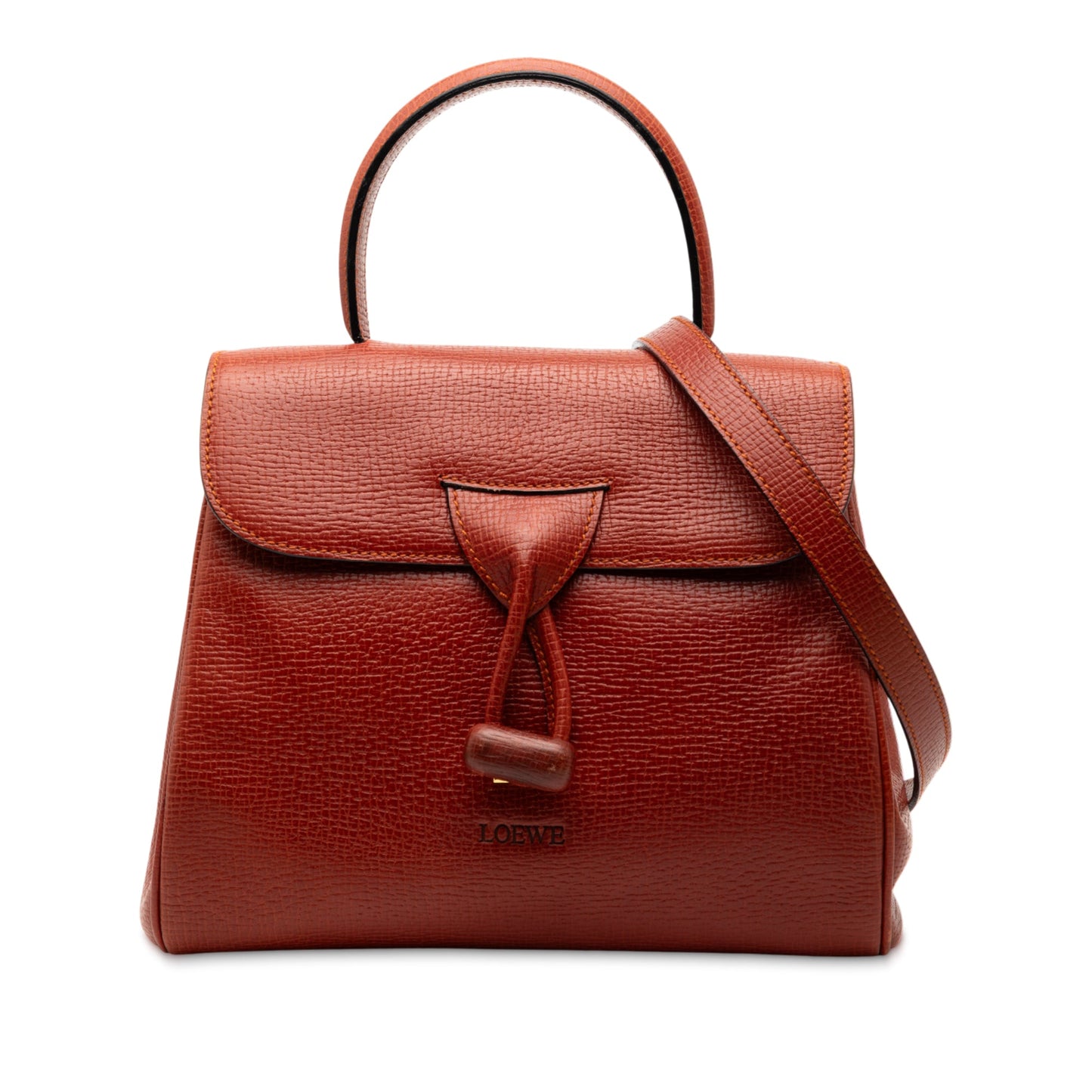 LOEWE Grained Calfskin Flap Satchel