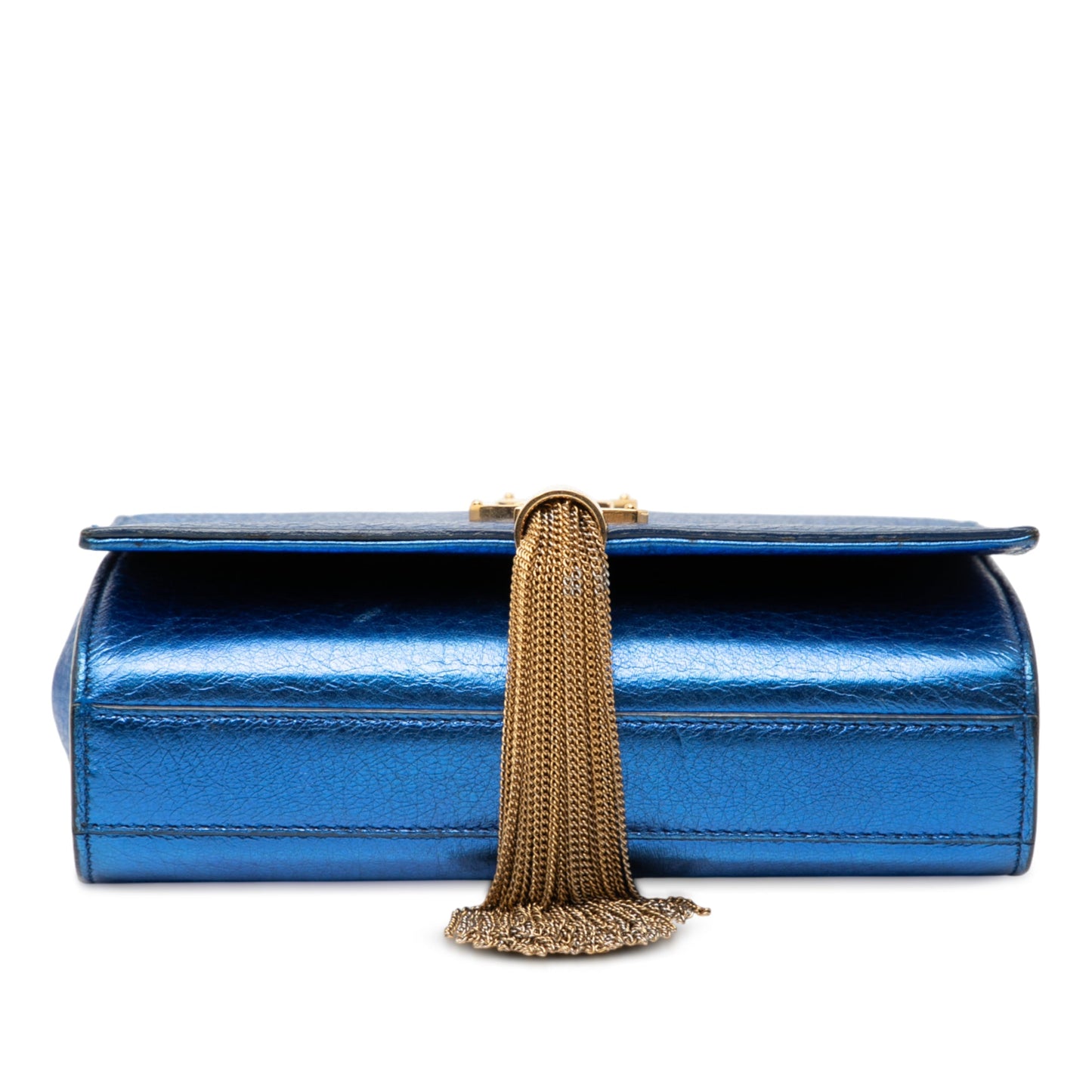 Saint Laurent Small Metallic Calfskin Monogram Kate Tassel Crossbody