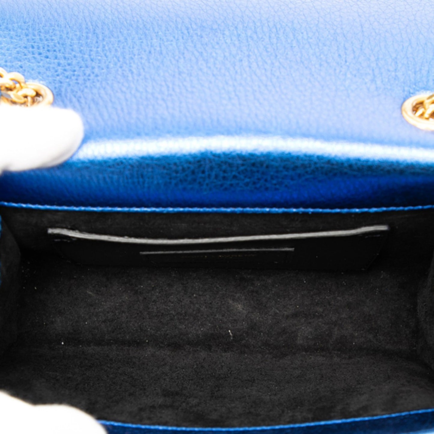 Saint Laurent Small Metallic Calfskin Monogram Kate Tassel Crossbody