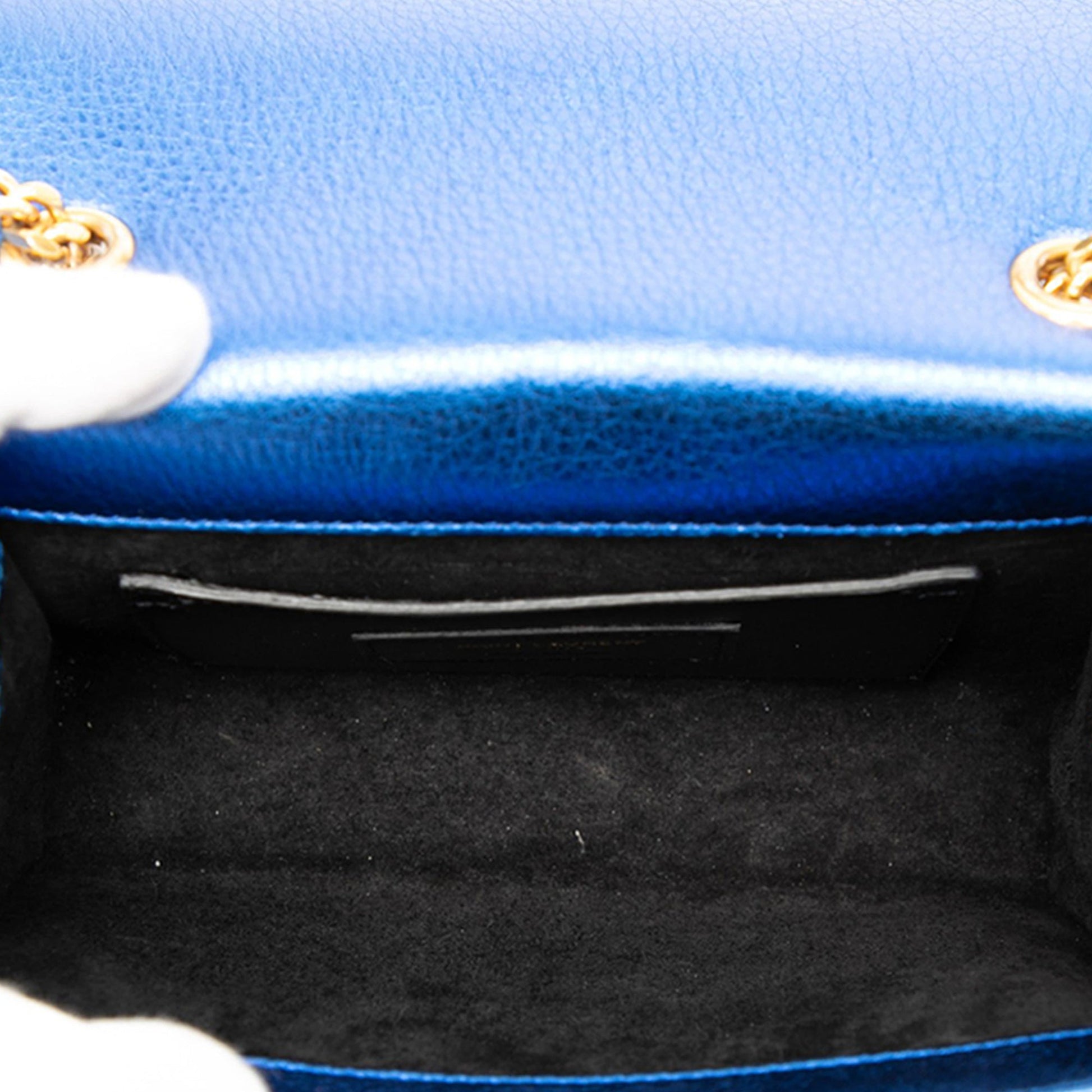 Saint Laurent Small Metallic Calfskin Monogram Kate Tassel Crossbody