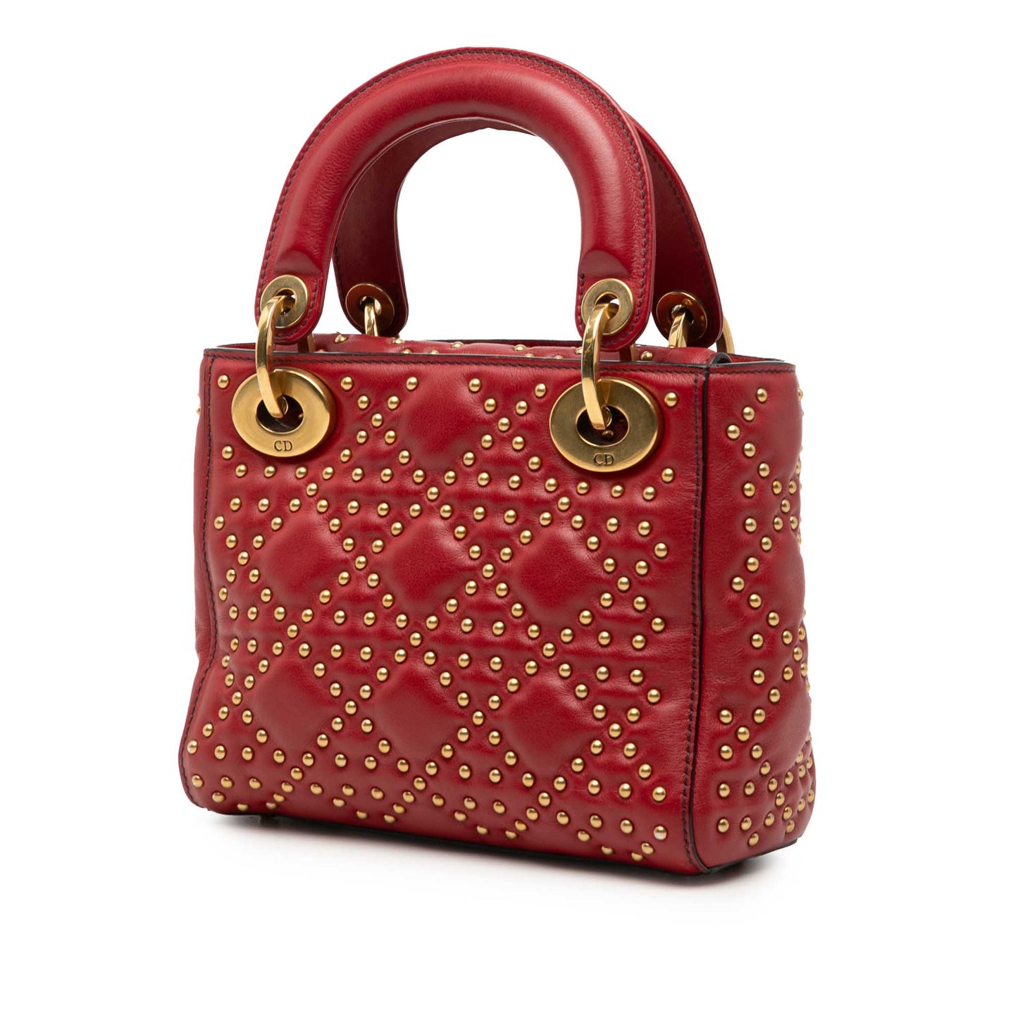 Dior Mini Lambskin Cannage Studded Supple Lady Dior