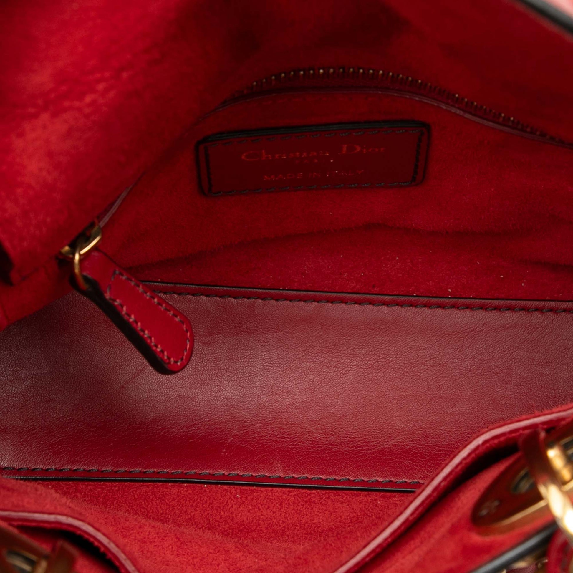 Dior Mini Lambskin Cannage Studded Supple Lady Dior