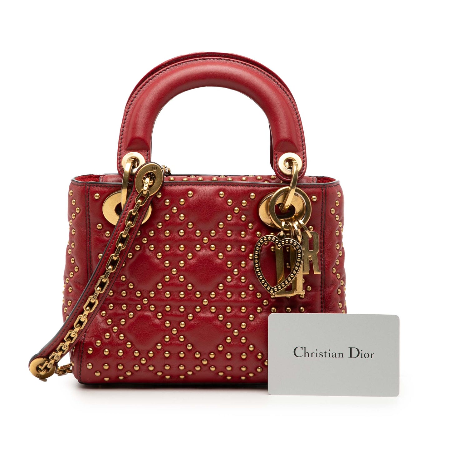 Dior Mini Lambskin Cannage Studded Supple Lady Dior