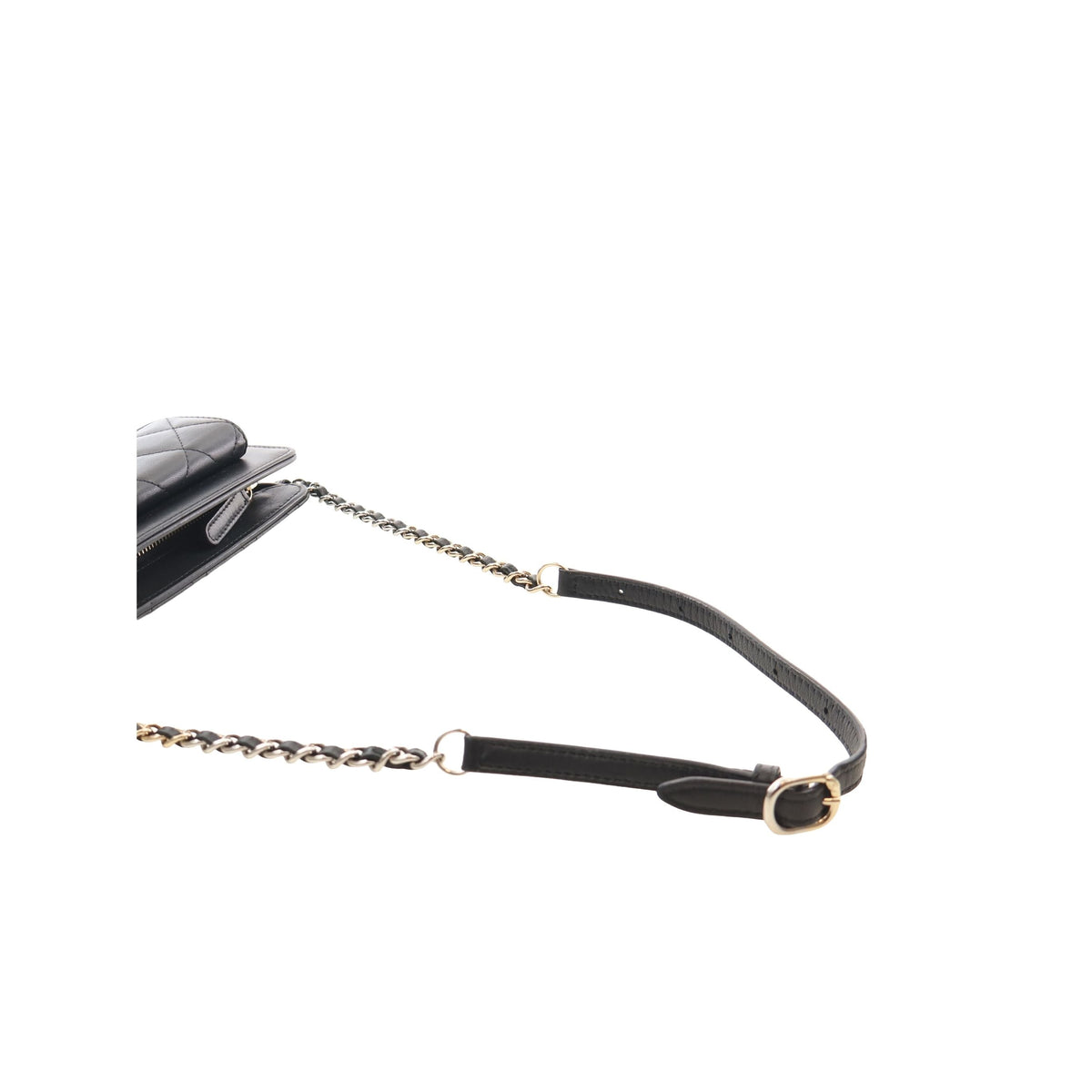 Chanel Quilted Lambskin Front Pocket Clutch With Chain — Black