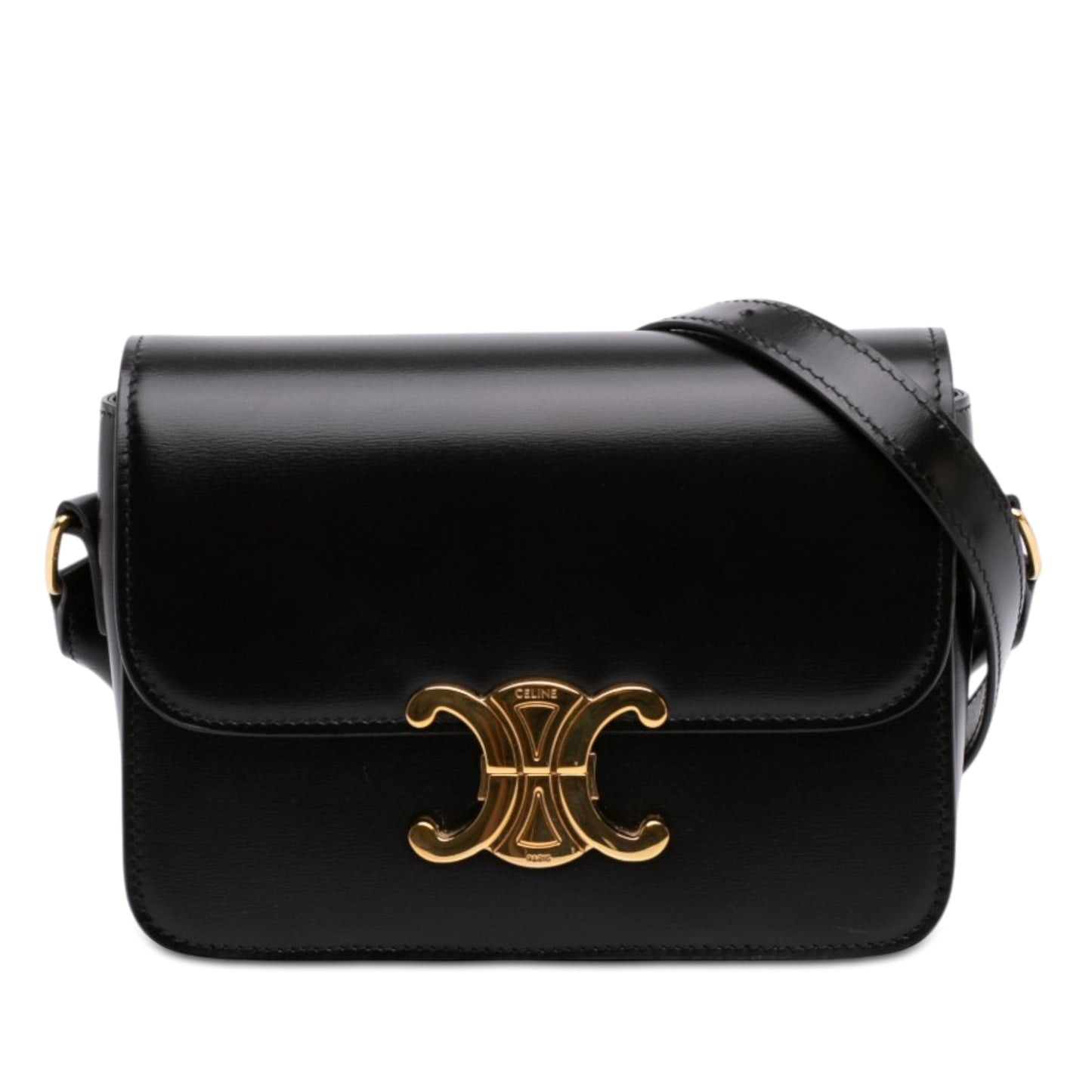 Celine Teen Shiny Calfskin Triomphe Crossbody