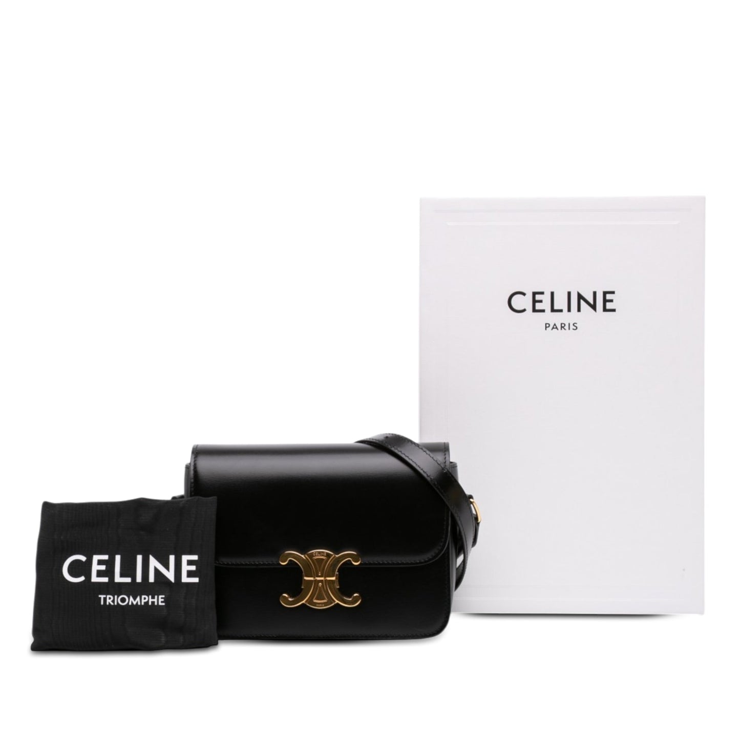 Celine Teen Shiny Calfskin Triomphe Crossbody