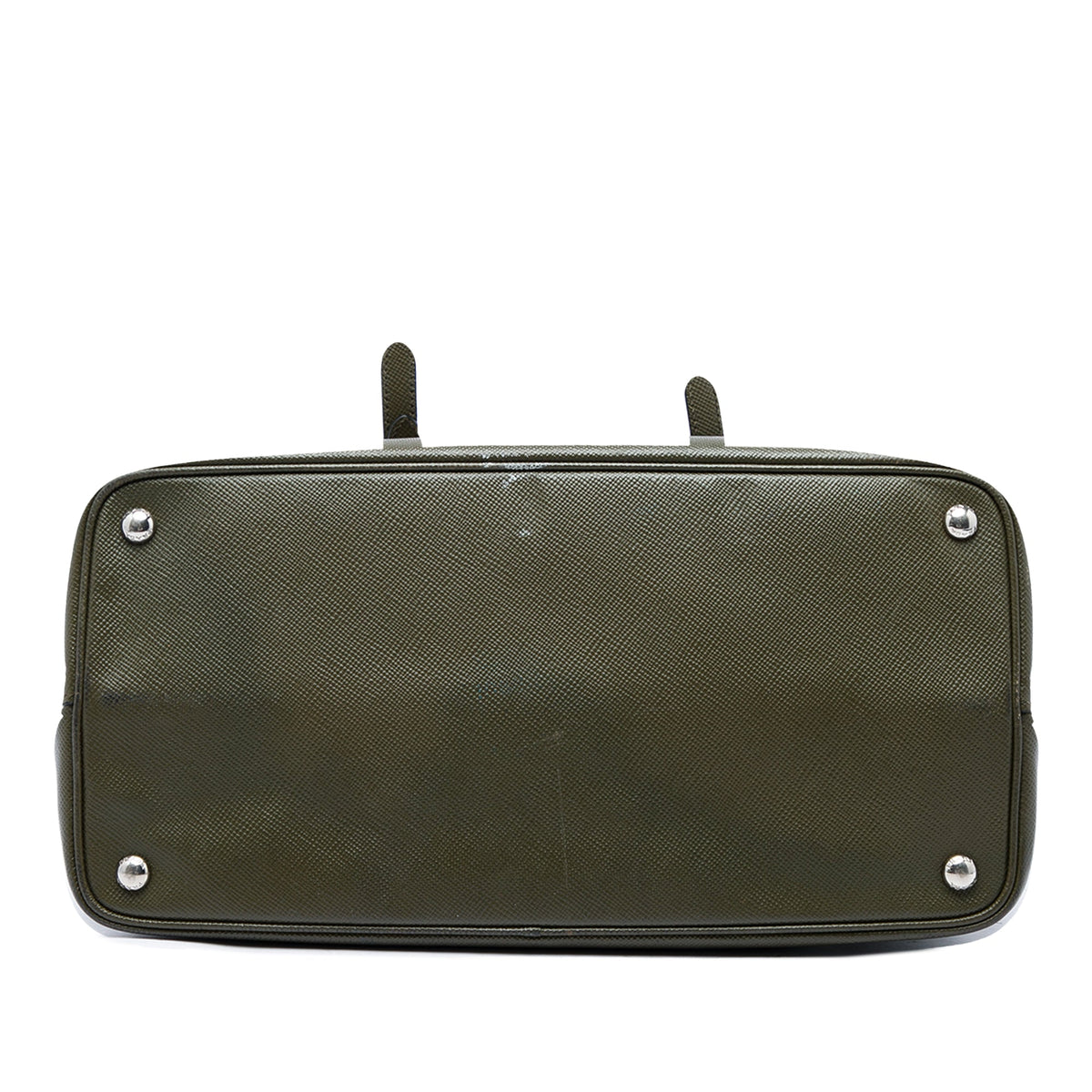 Prada Large Saffiano Cuir Double Handle Satchel — Green