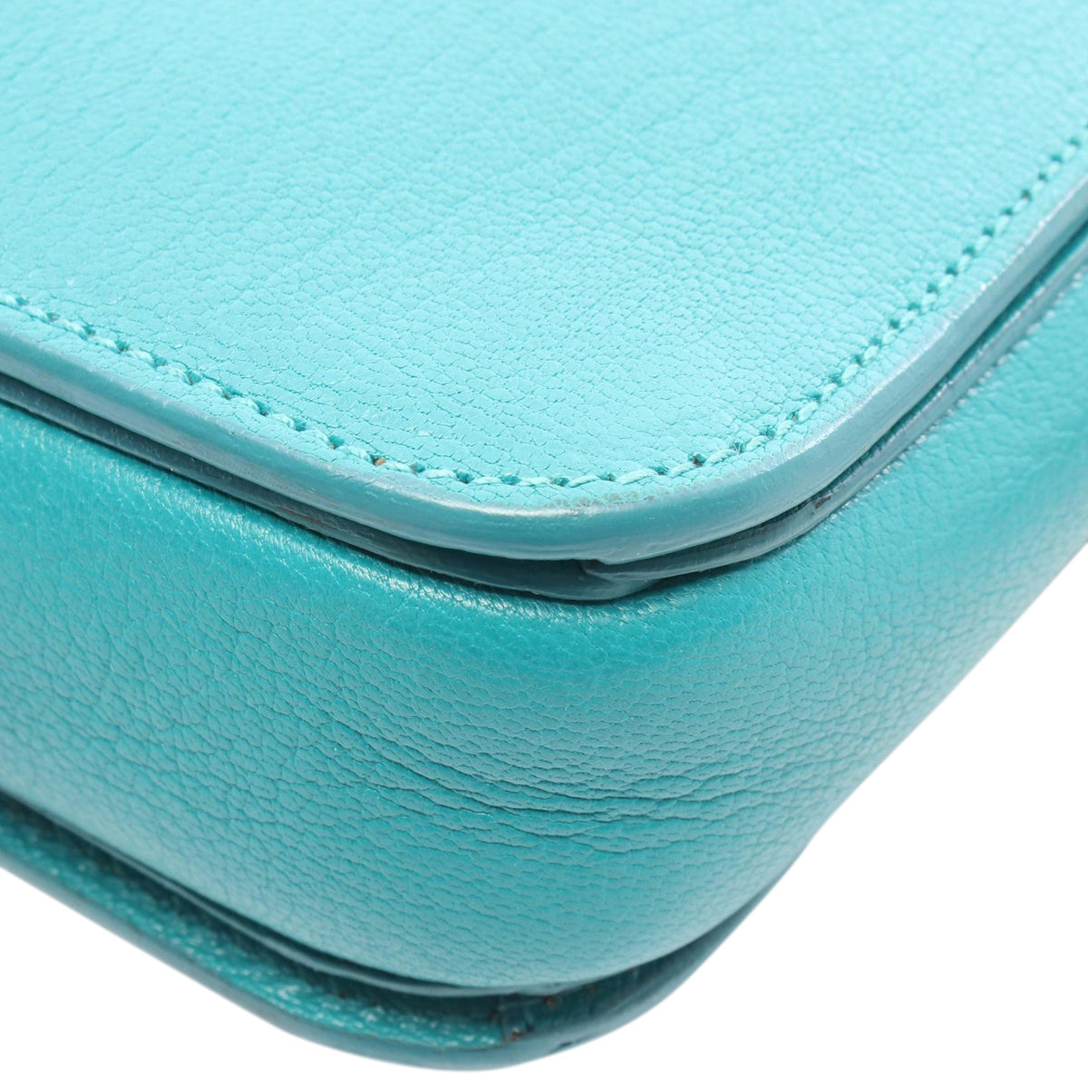 Miu Miu Goatskin Madras Top Handle Satchel — Blue