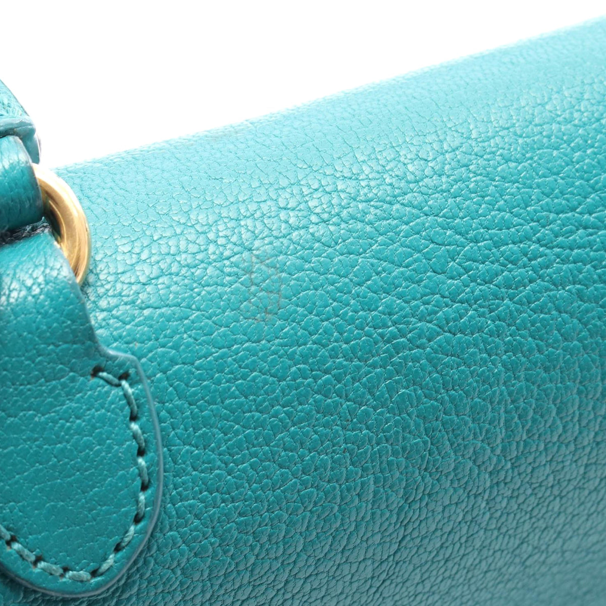 Miu Miu Goatskin Madras Top Handle Satchel — Blue