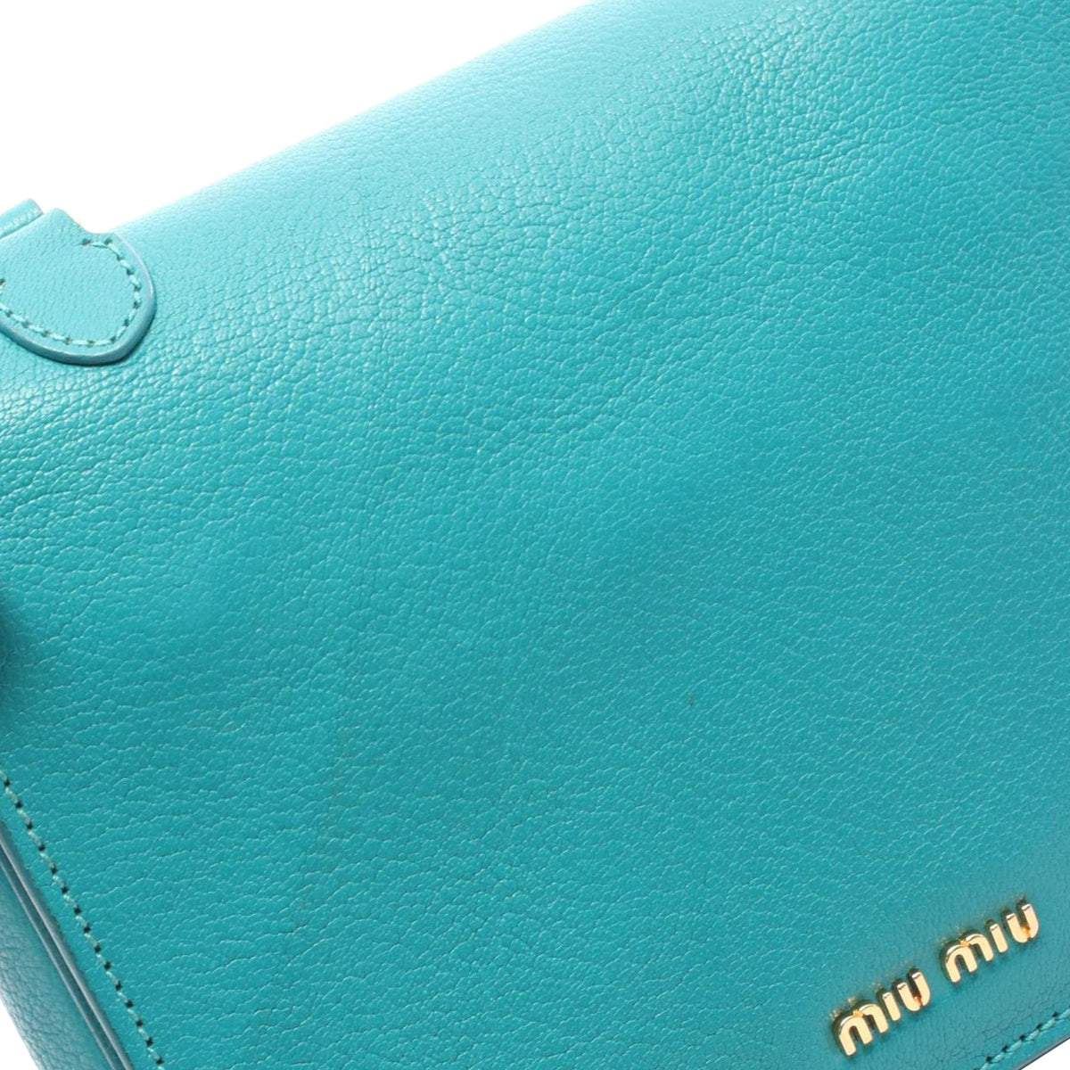 Miu Miu Goatskin Madras Top Handle Satchel — Blue