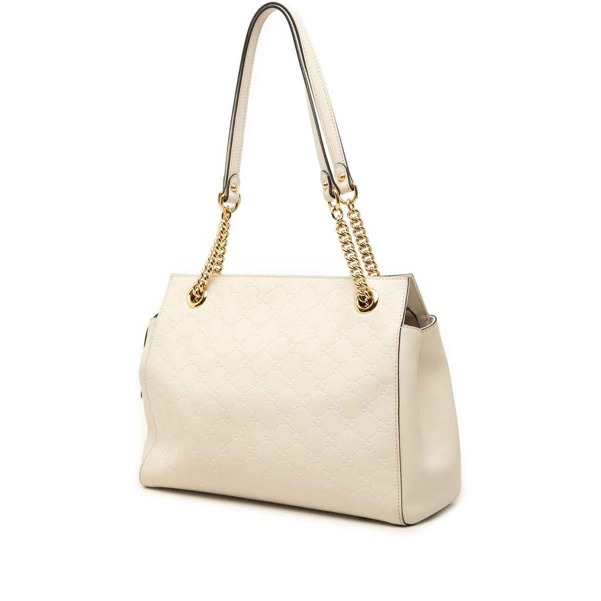 Gucci Medium Guccissima Soft Shoulder Bag — White