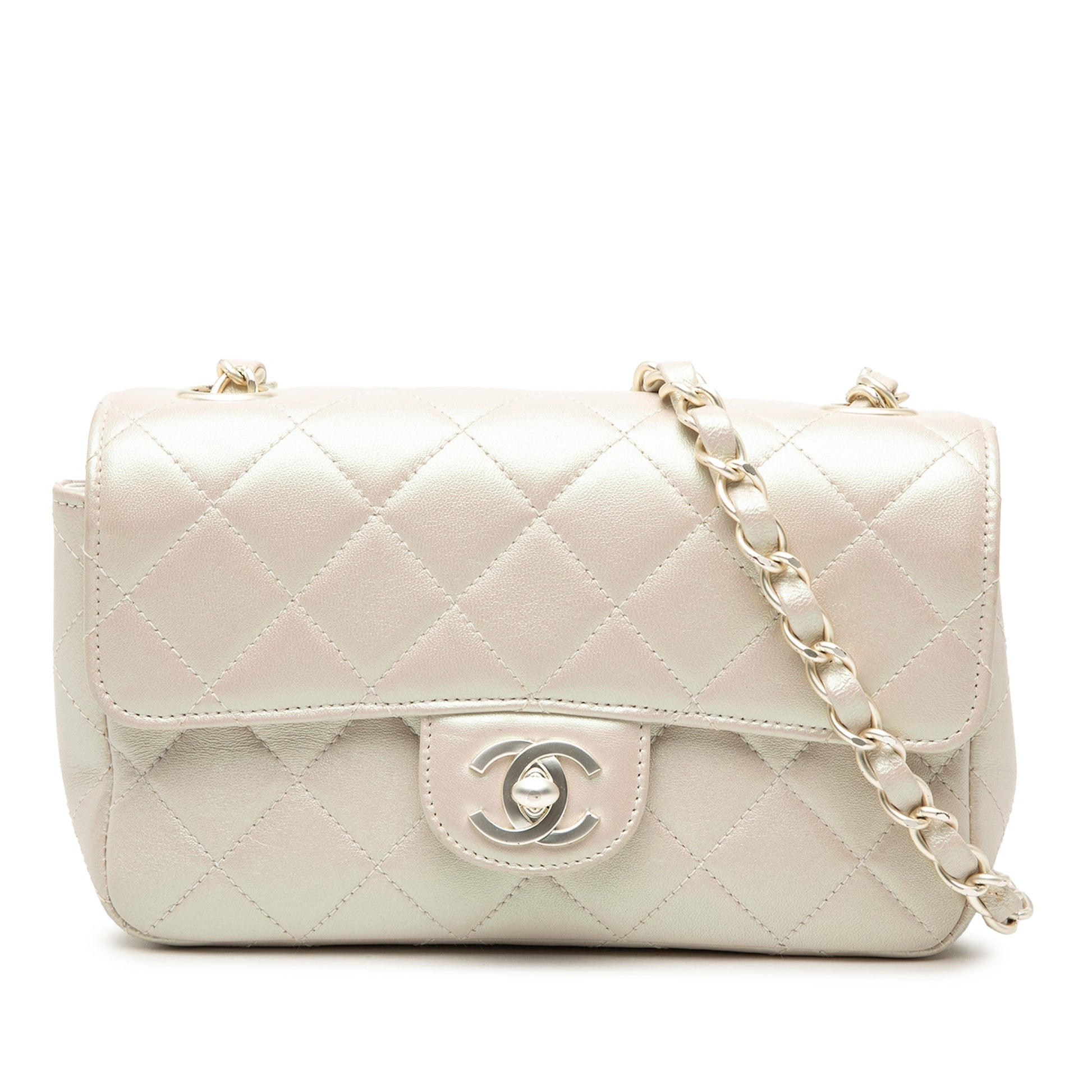 Chanel Mini Rectangular Classic Iridescent Lambskin Single Flap