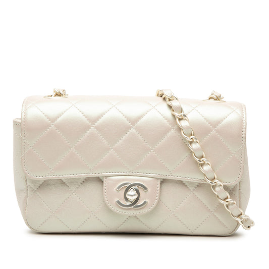 Chanel Mini Rectangular Classic Iridescent Lambskin Single Flap