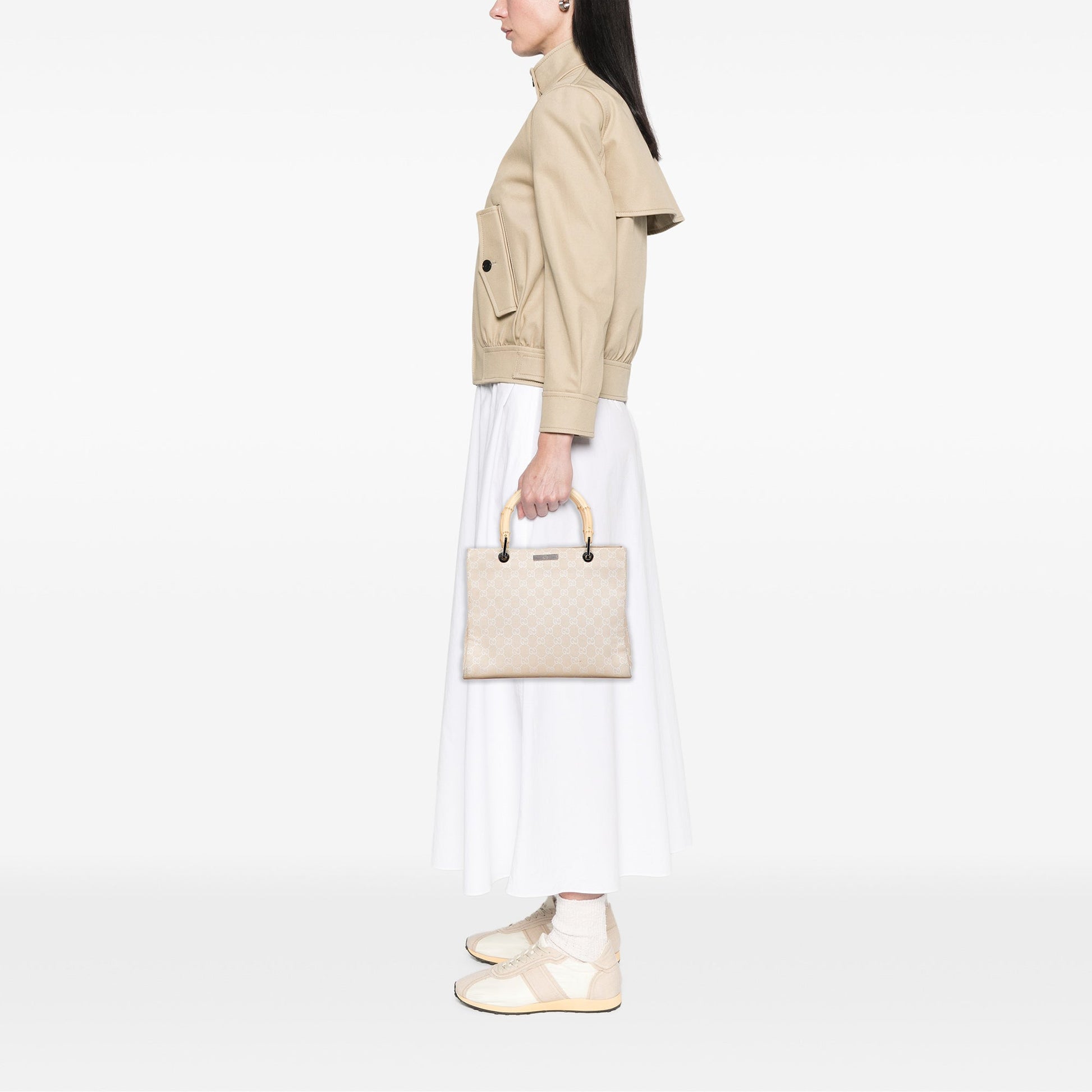 Gucci GG Canvas Bamboo Satchel
