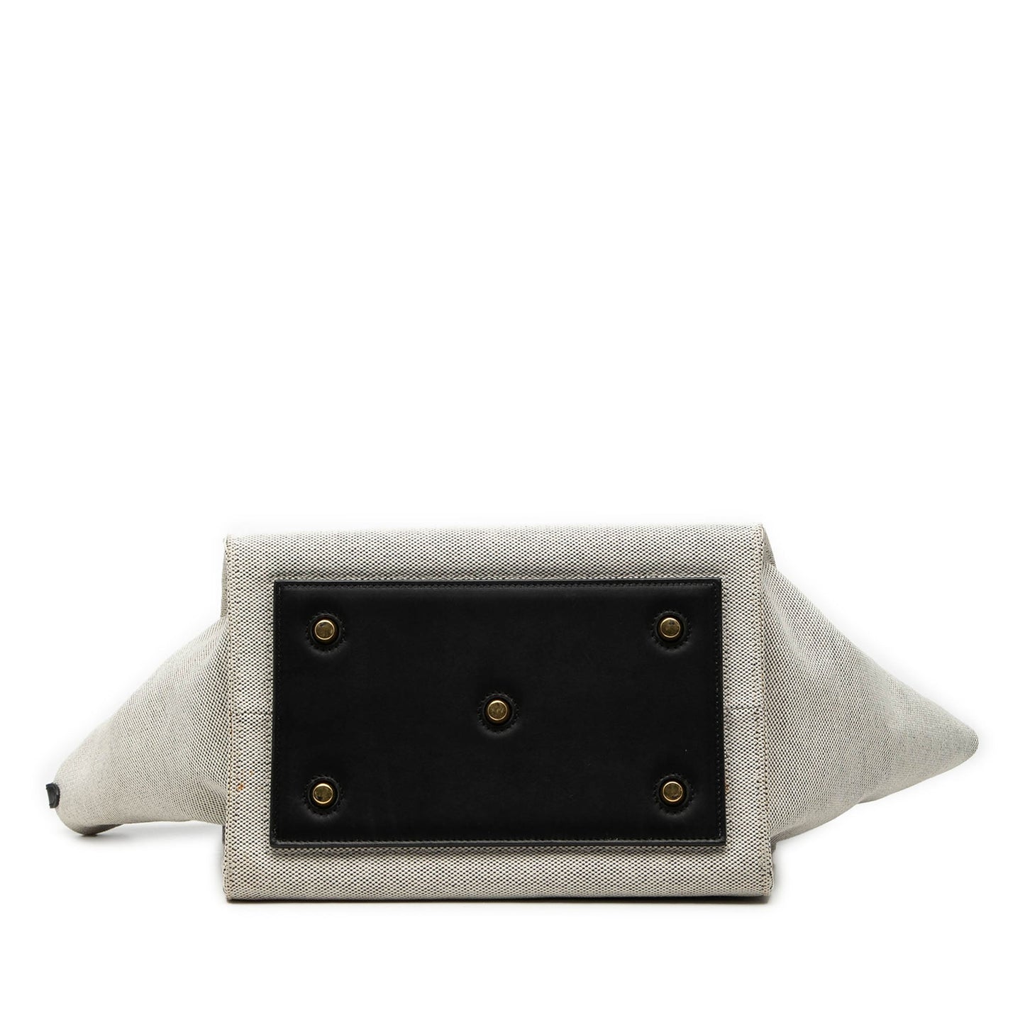 Small Bicolor Canvas and Calfskin Tie Knot Handbag