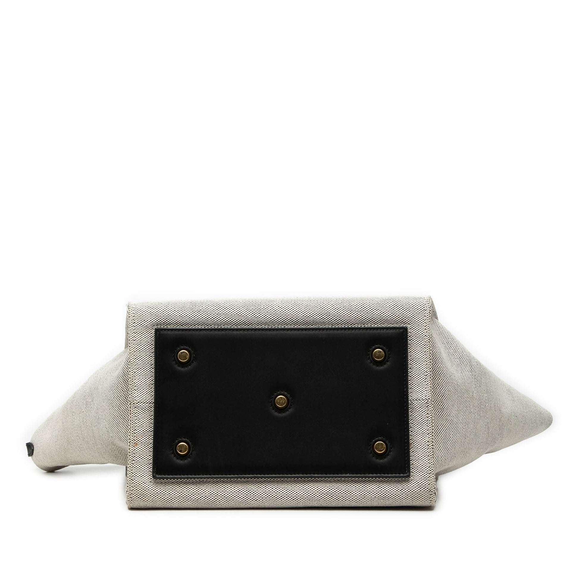 Small Bicolor Canvas and Calfskin Tie Knot Handbag