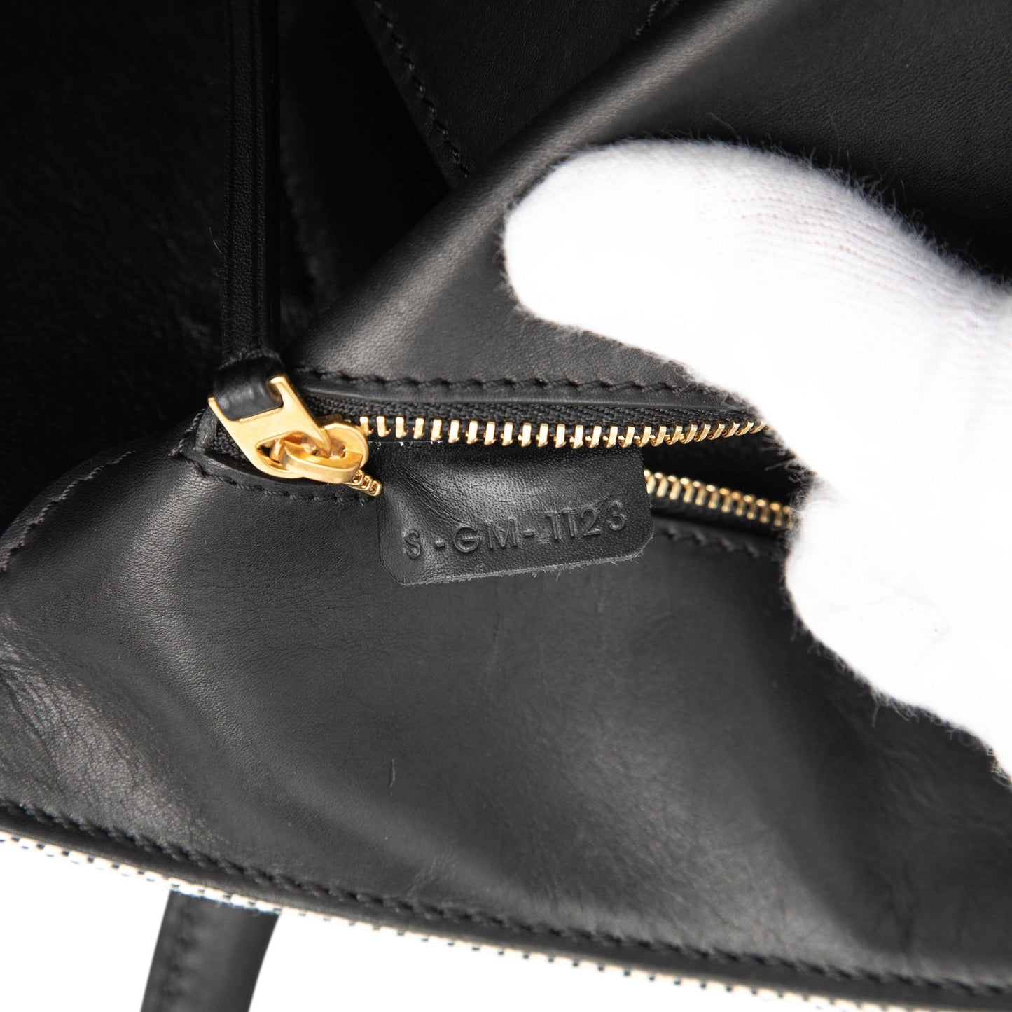 Small Bicolor Canvas and Calfskin Tie Knot Handbag