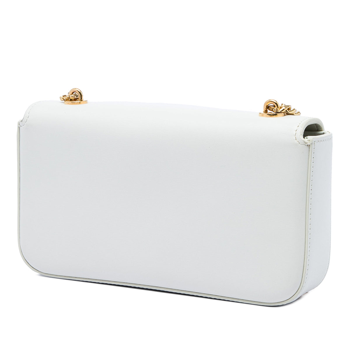 Celine Calfskin Cuir Triomphe Chain Shoulder Bag — White