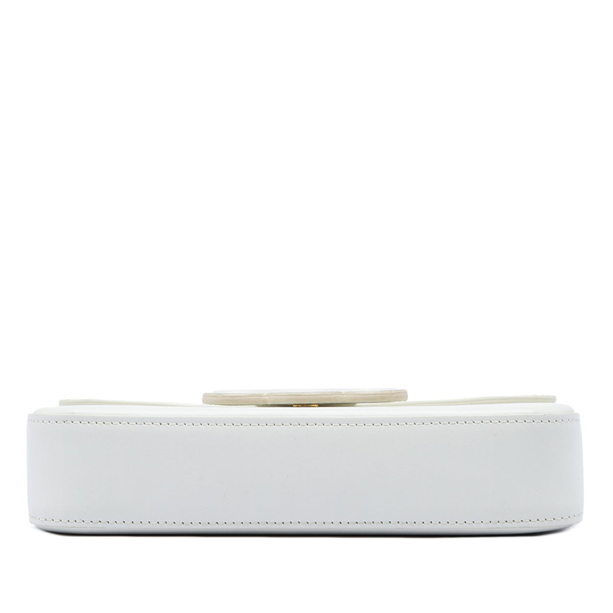 Celine Calfskin Cuir Triomphe Chain Shoulder Bag — White