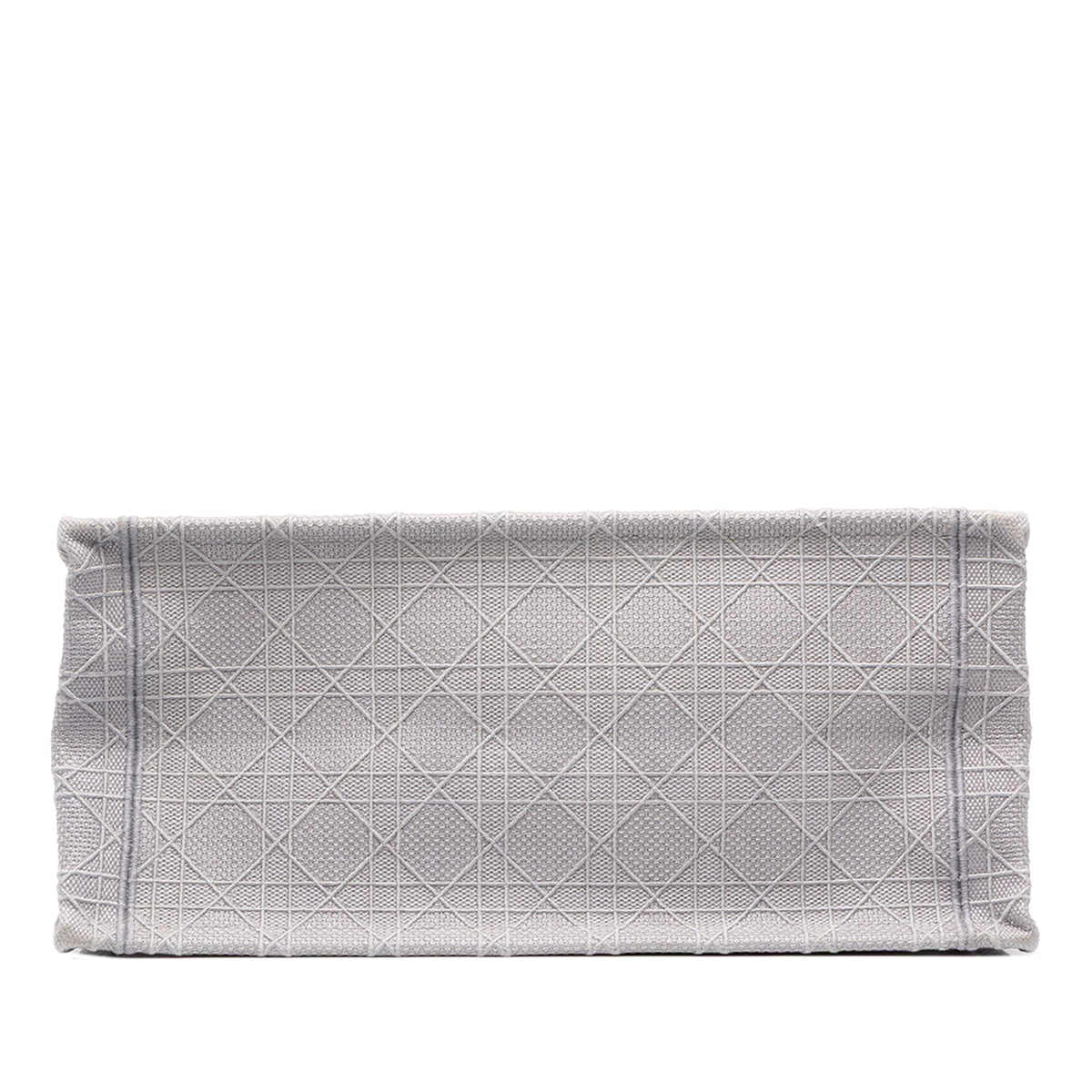 Dior Medium Cannage Embroidered Book Tote — Gray