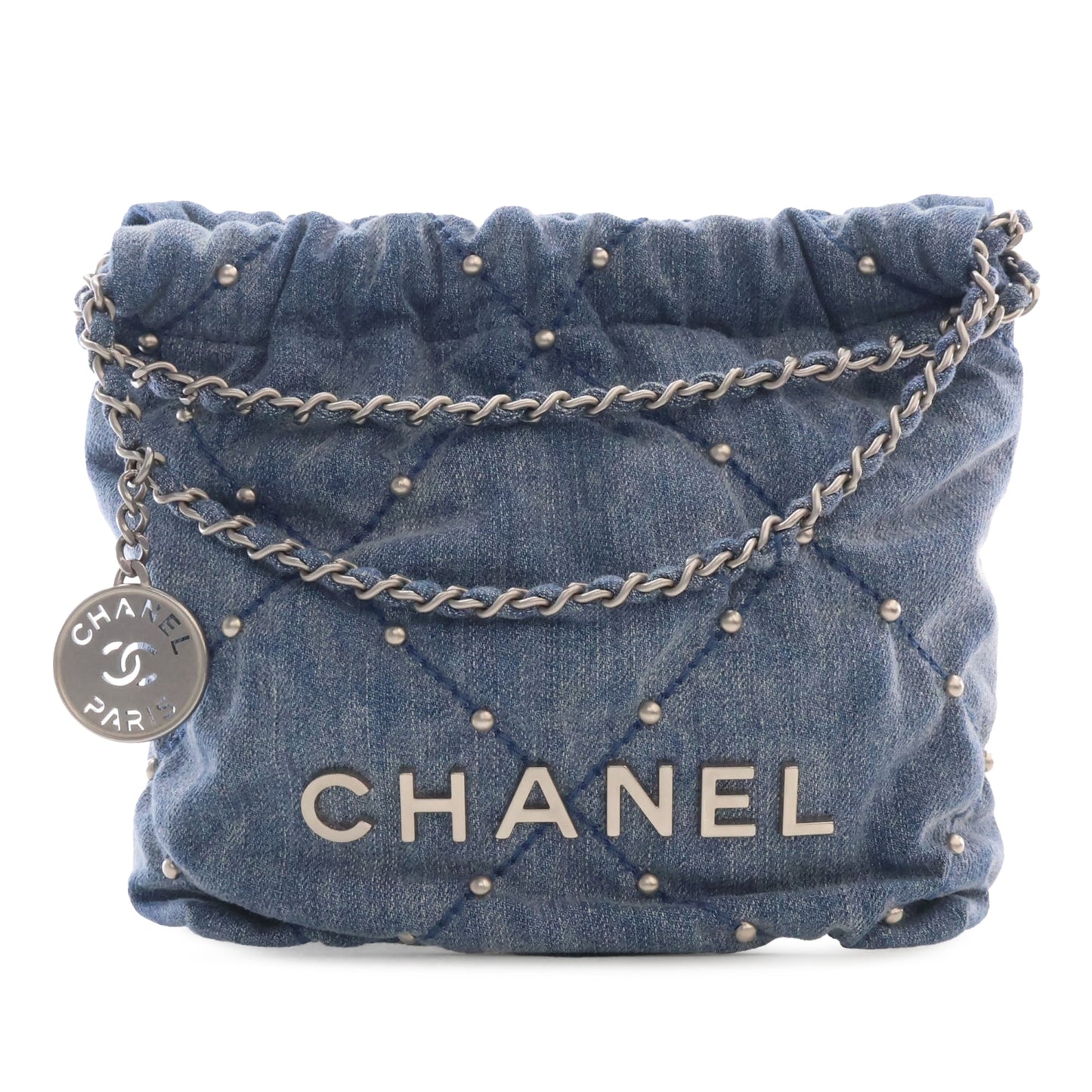 Chanel Mini Denim Studded 22 Handbag