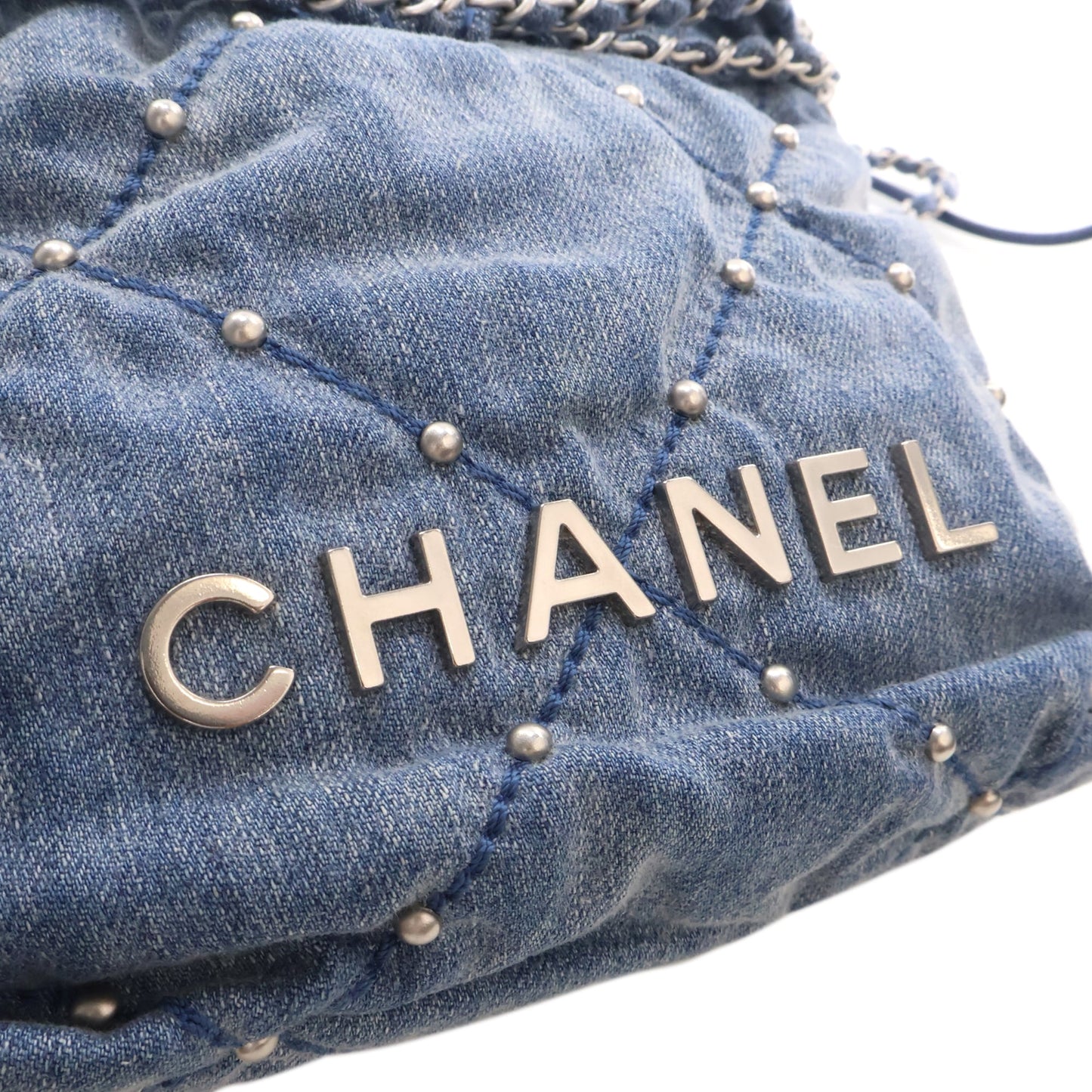 Chanel Mini Denim Studded 22 Handbag