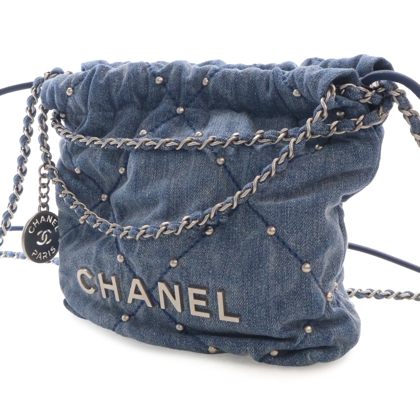 Chanel Mini Denim Studded 22 Handbag