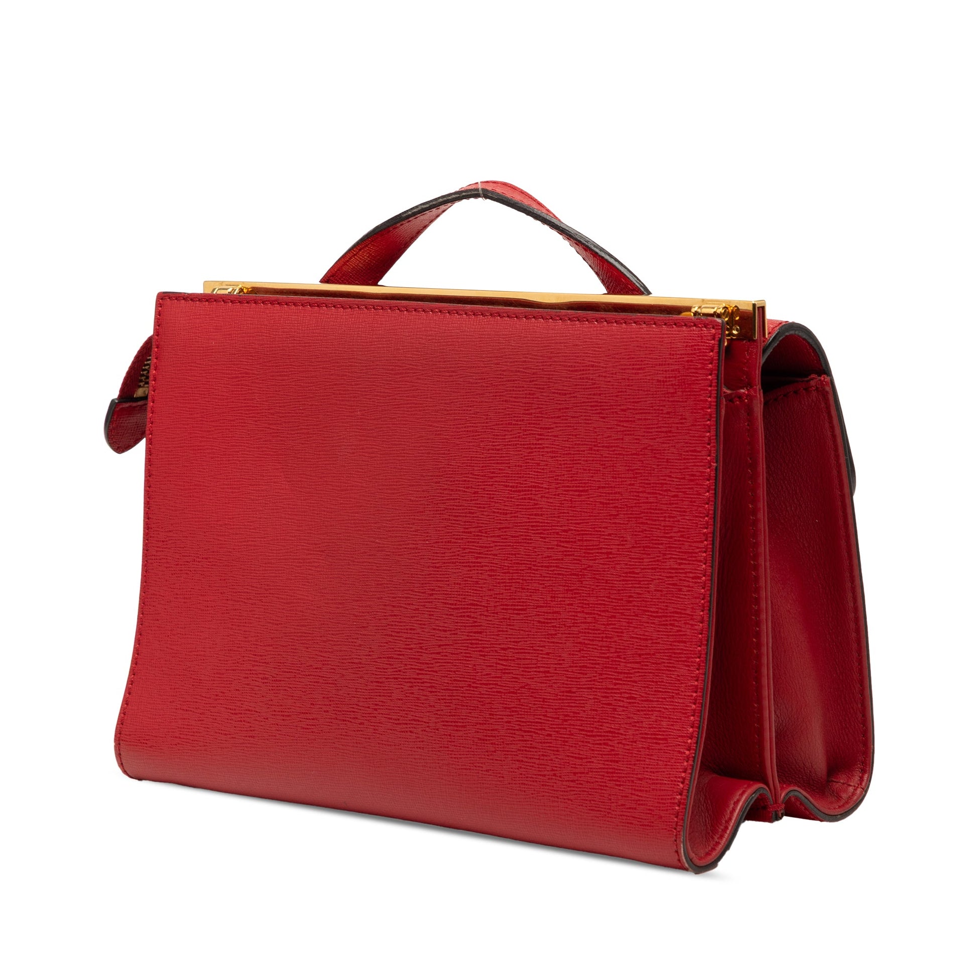 Fendi Small Leather Demi Jour Top Handle Bag