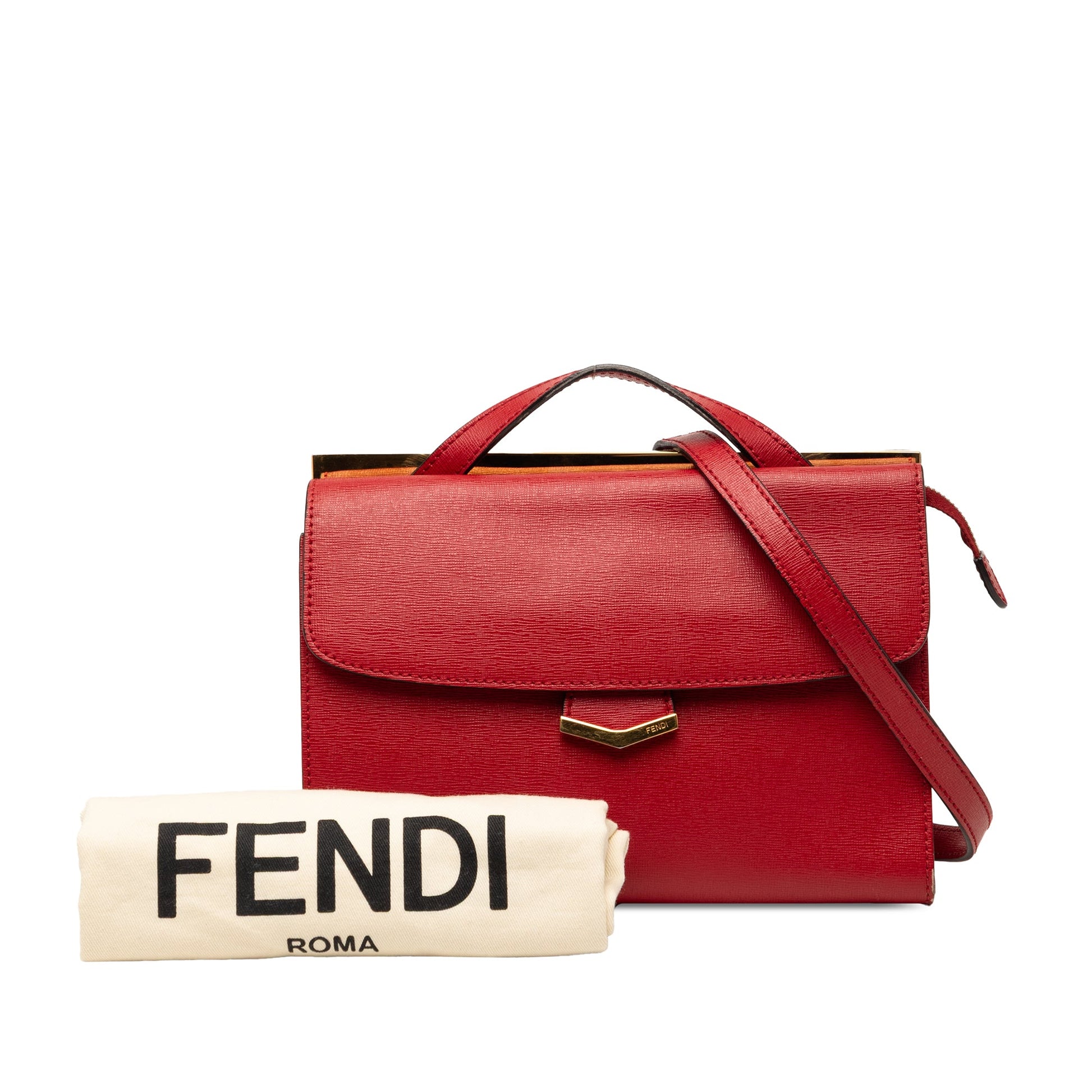Fendi Small Leather Demi Jour Top Handle Bag