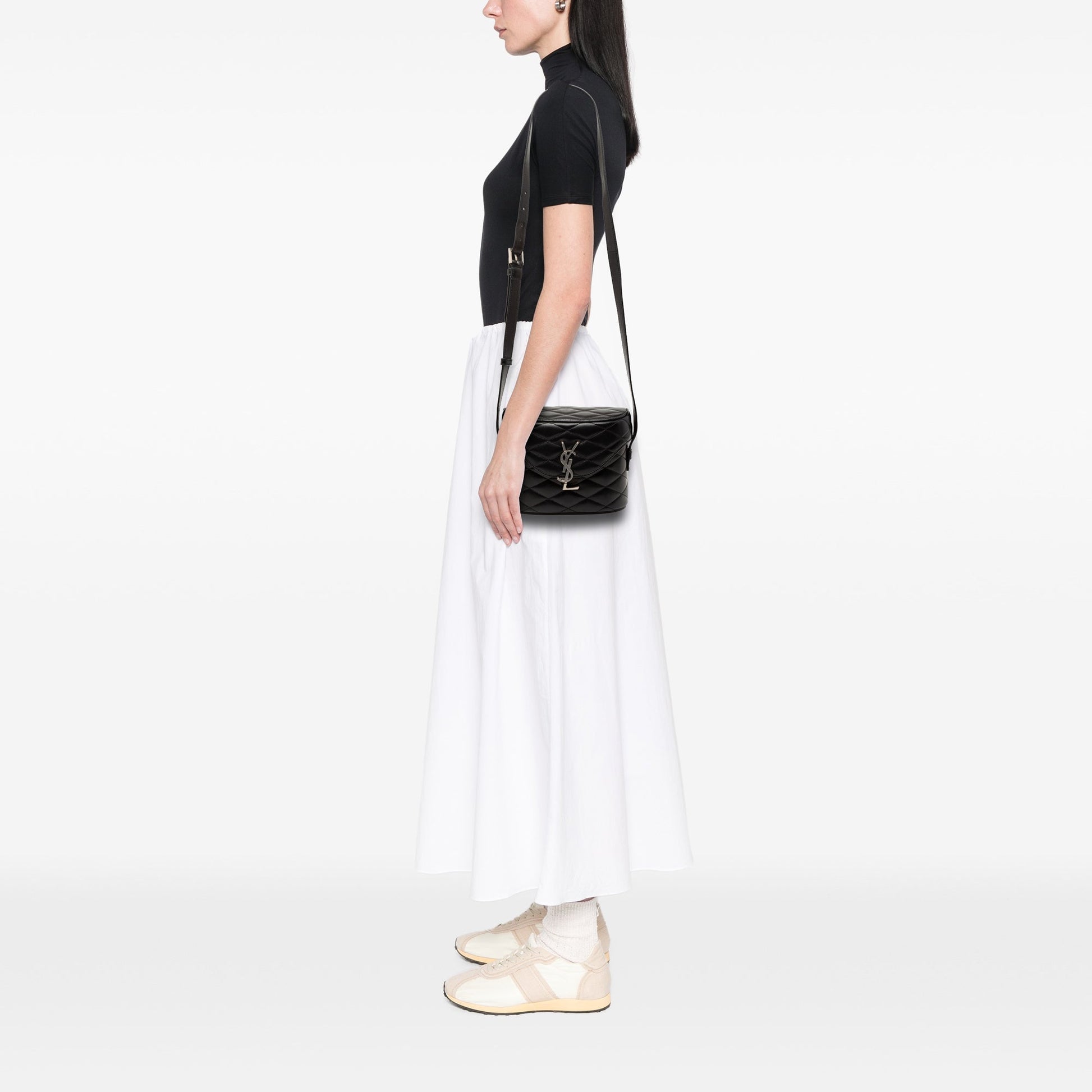 Saint Laurent Quilted Lambskin Monogram June Box Bag