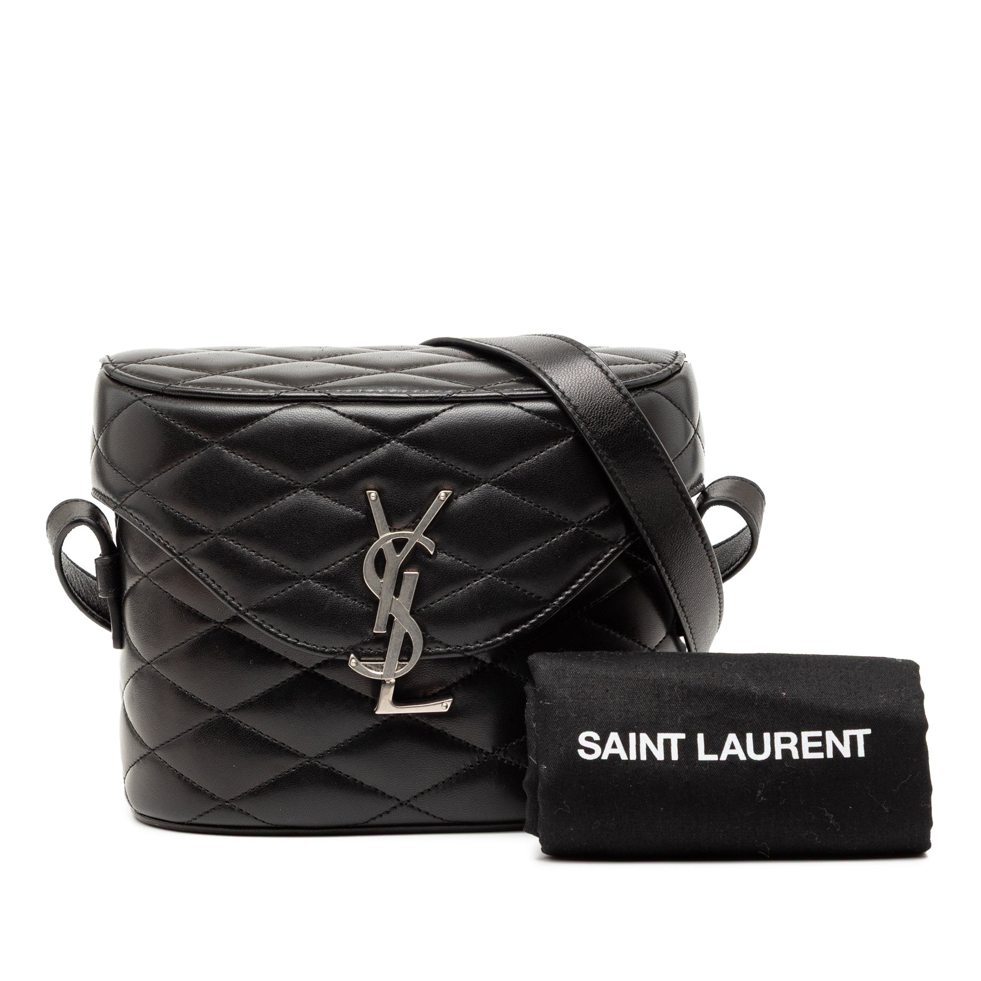 Saint Laurent Quilted Lambskin Monogram June Box Bag
