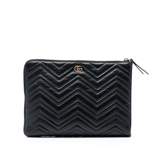 Gucci GG Marmont Matelasse Leather Portfolio Clutch