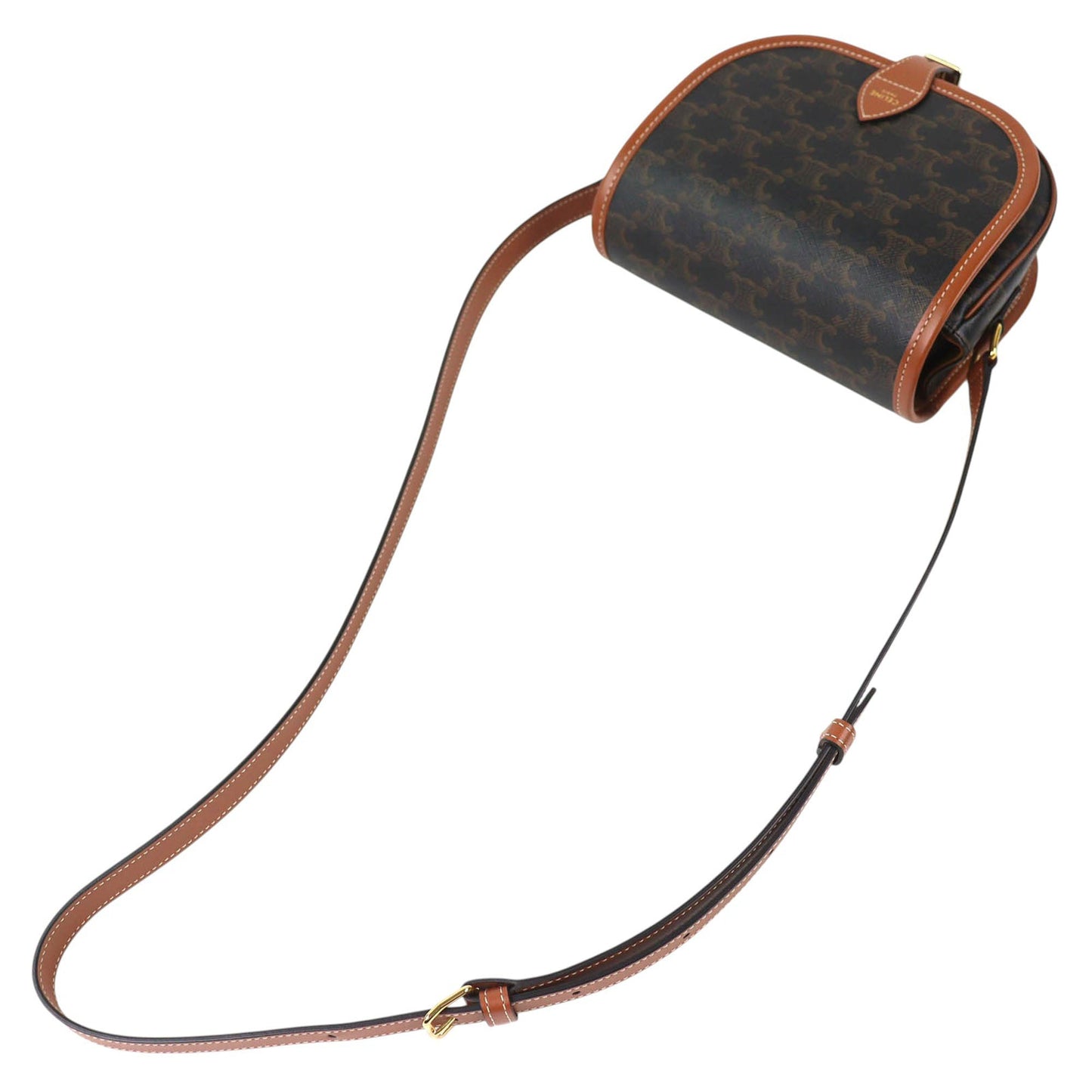 Celine Medium Triomphe Coated Canvas Folco Crossbody