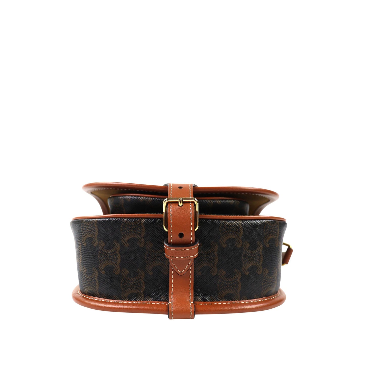 Celine Medium Triomphe Coated Canvas Folco Crossbody